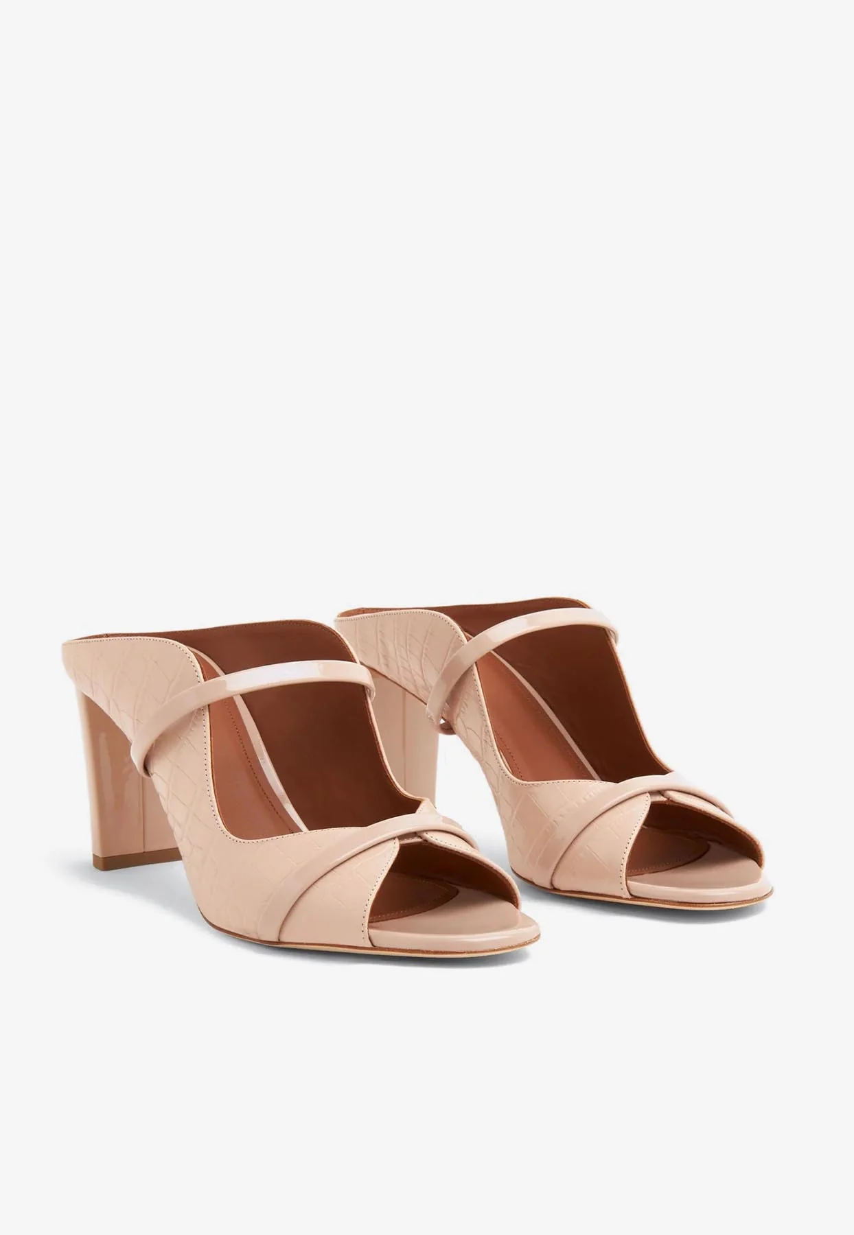 Malone Souliers Norah 70 Croc-Embossed Leather Mules