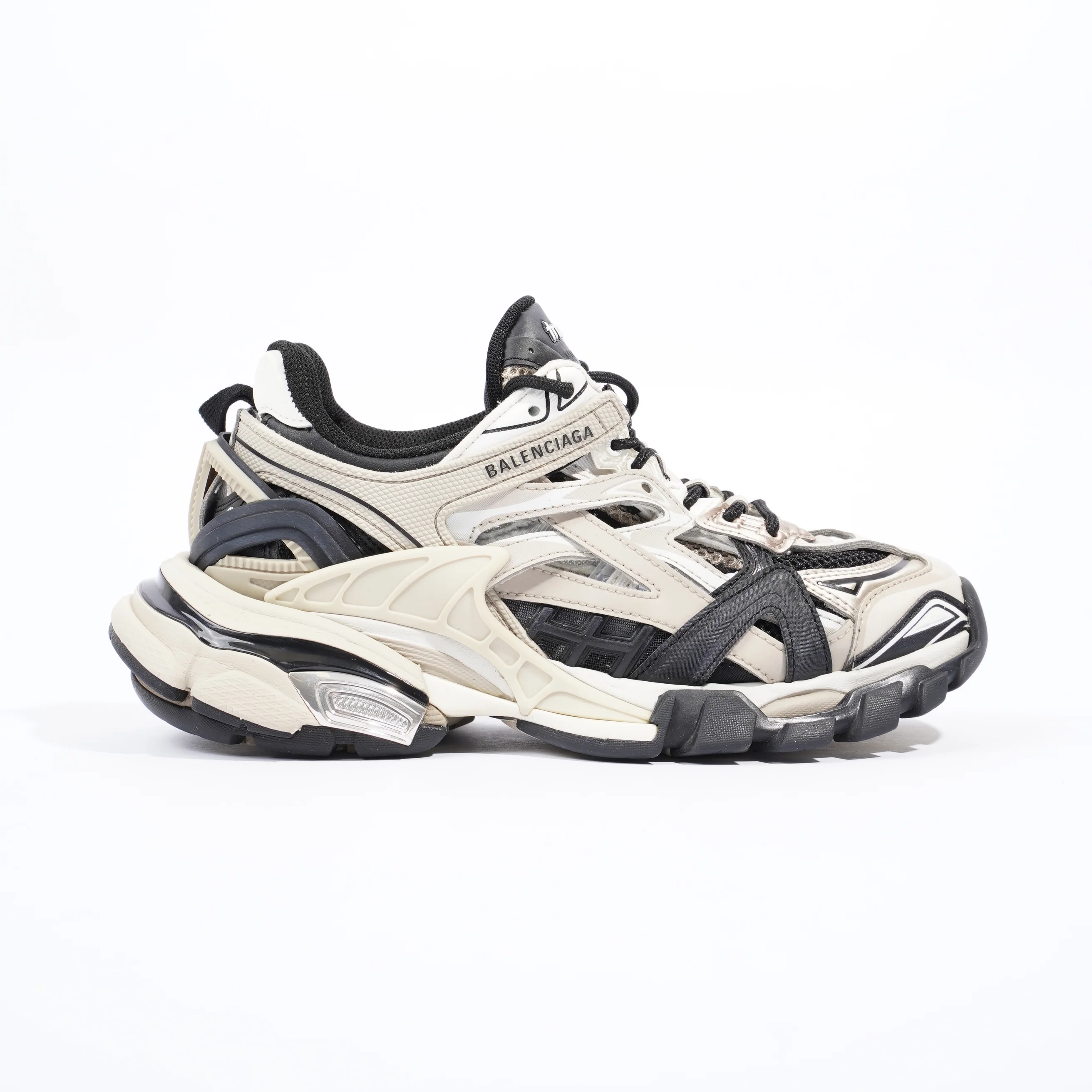 Balenciaga Track 2 Open Sneakers Black / Beige Rubber EU 36 UK 3