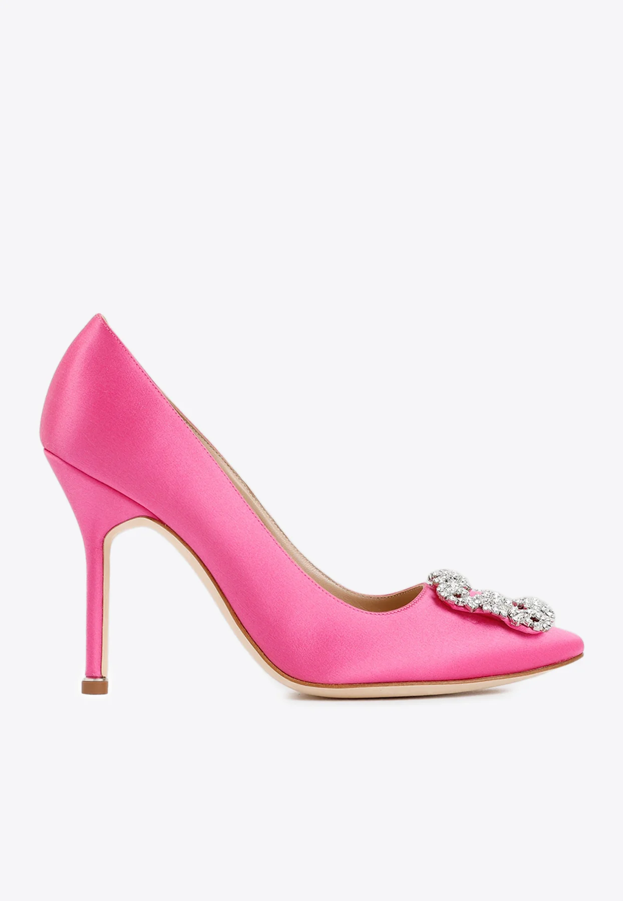 Manolo Blahnik Hangisi 105 Crystal Embellished Satin Pumps