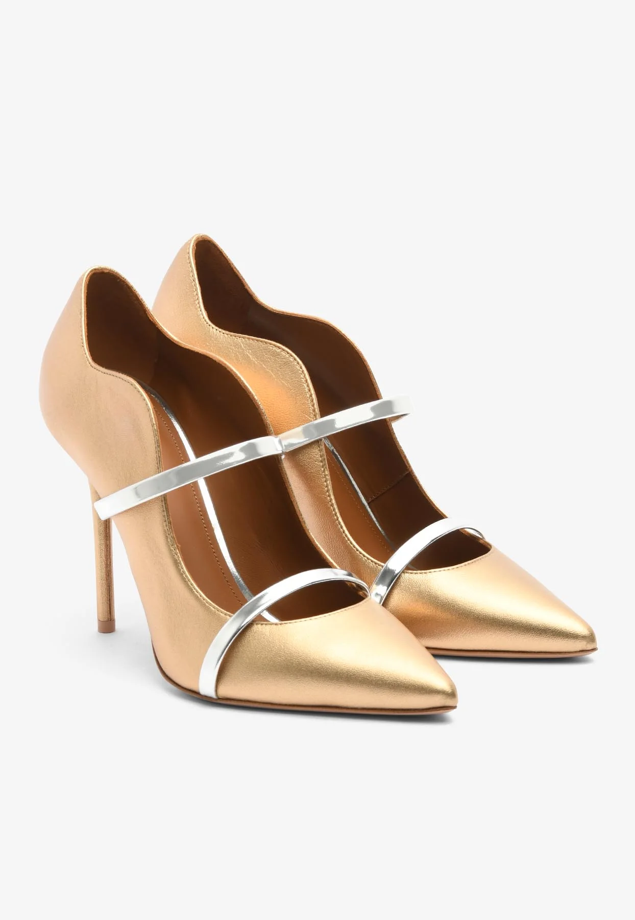Malone Souliers Maureen 100 Metallic Leather Pumps
