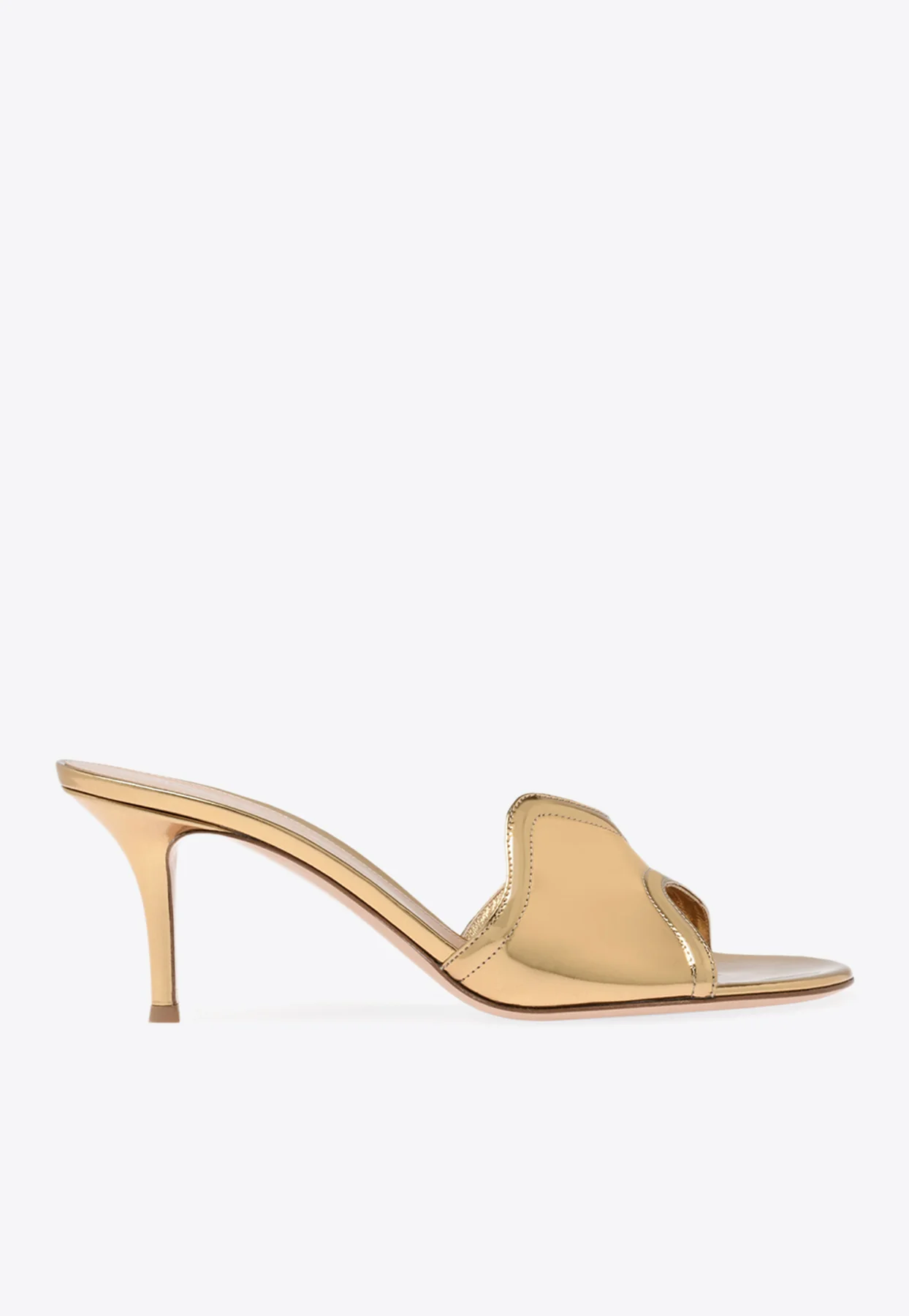 Gianvito Rossi Lucrezia 70 Metallic Mule Sandals