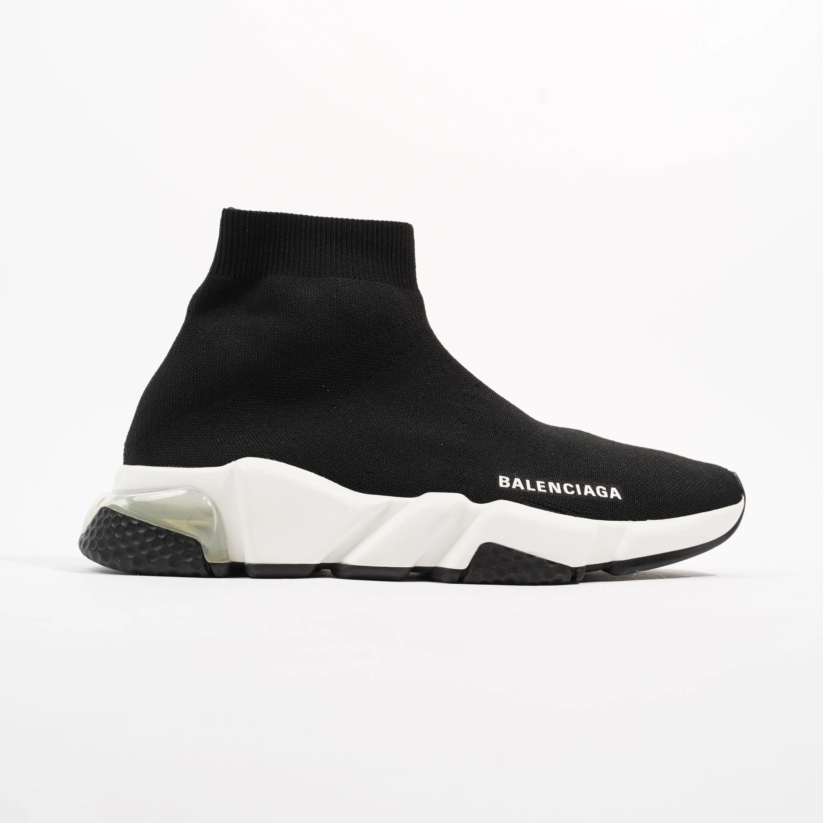 Balenciaga Speed Clear Sole Black / White Cotton EU 39 UK 6
