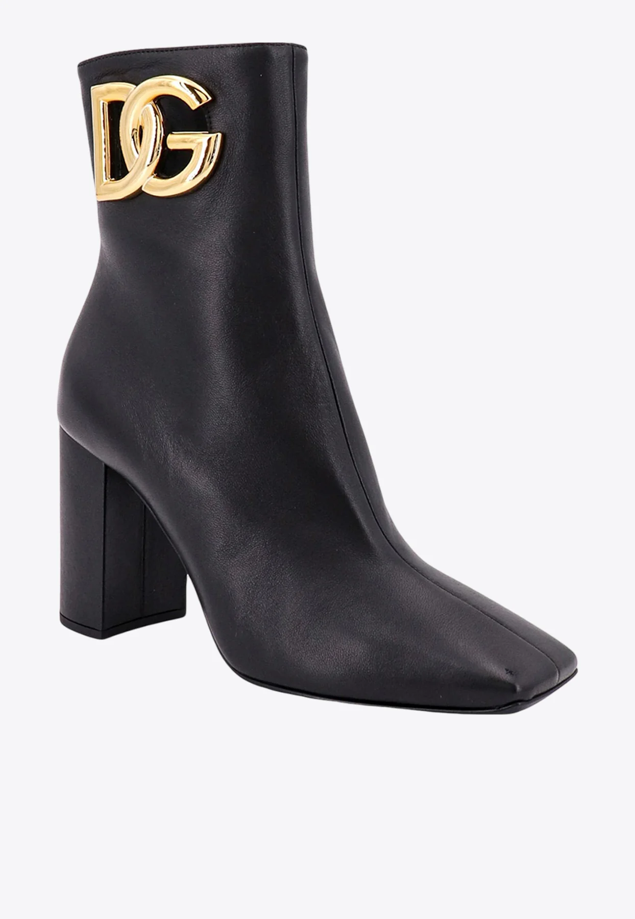 Dolce Gabbana Jackie 90 DG Logo Ankle Boots in Nappa Leather