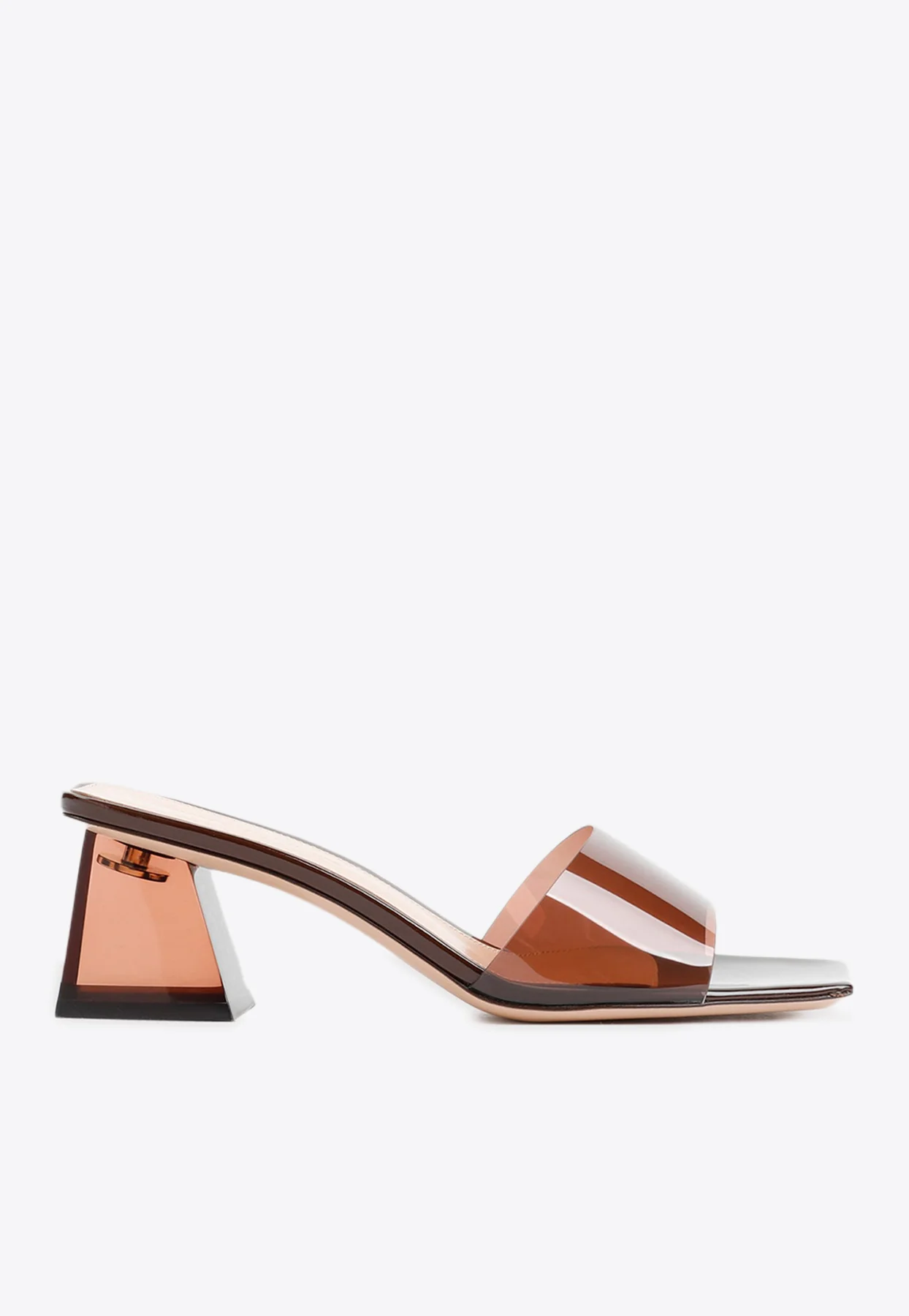 Gianvito Rossi Cosmic 50 Mules in PVC and Patent Leather