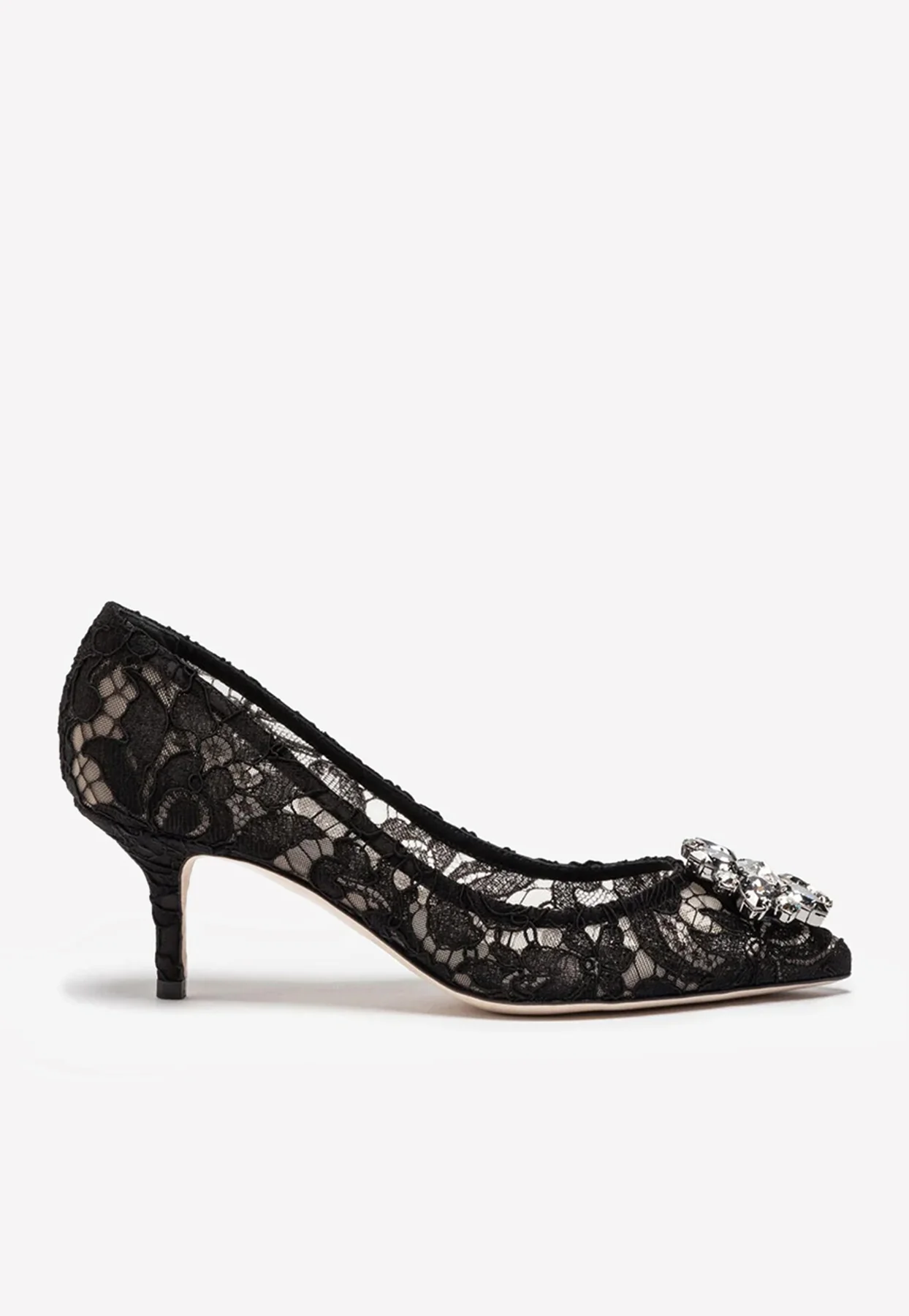 Dolce Gabbana Bellucci 60 Crystal-Embellished Pumps in Taormina Lace
