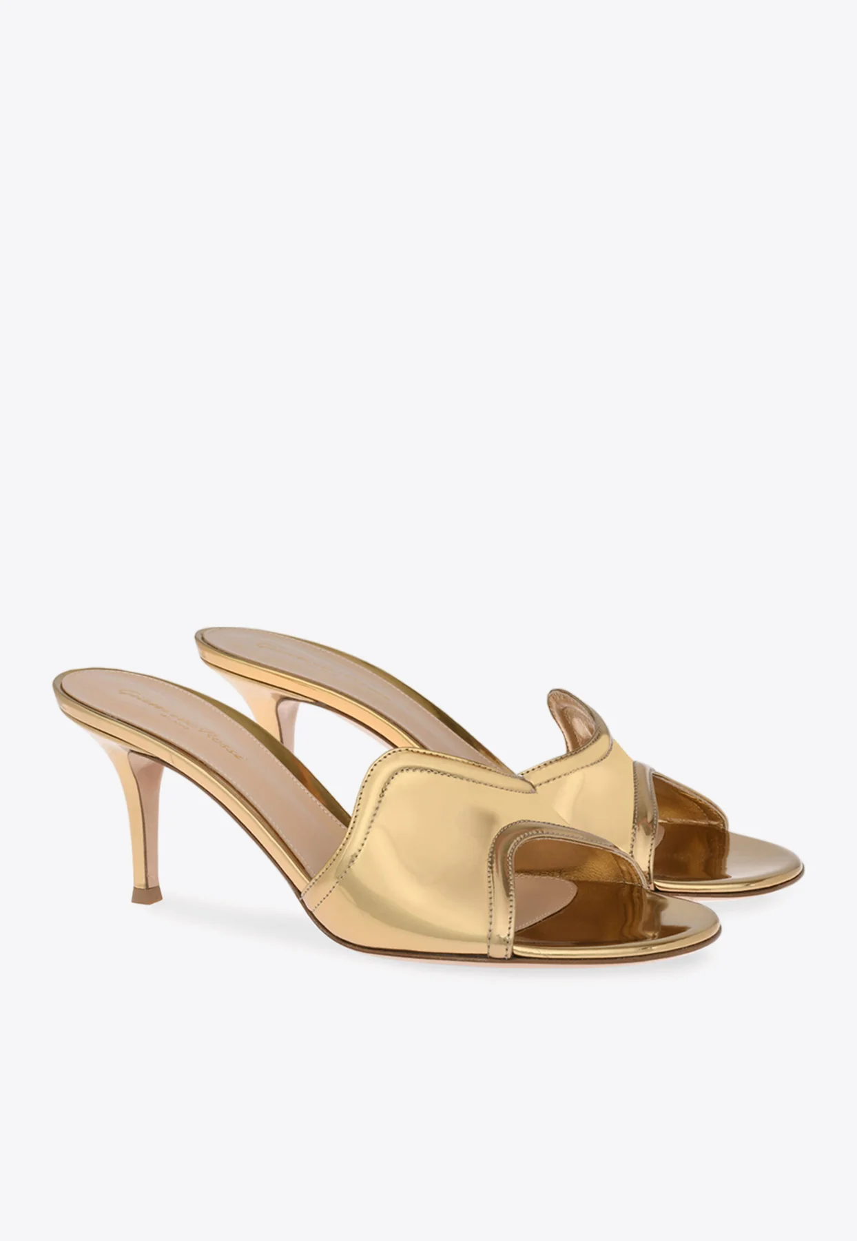 Gianvito Rossi Lucrezia 70 Metallic Mule Sandals