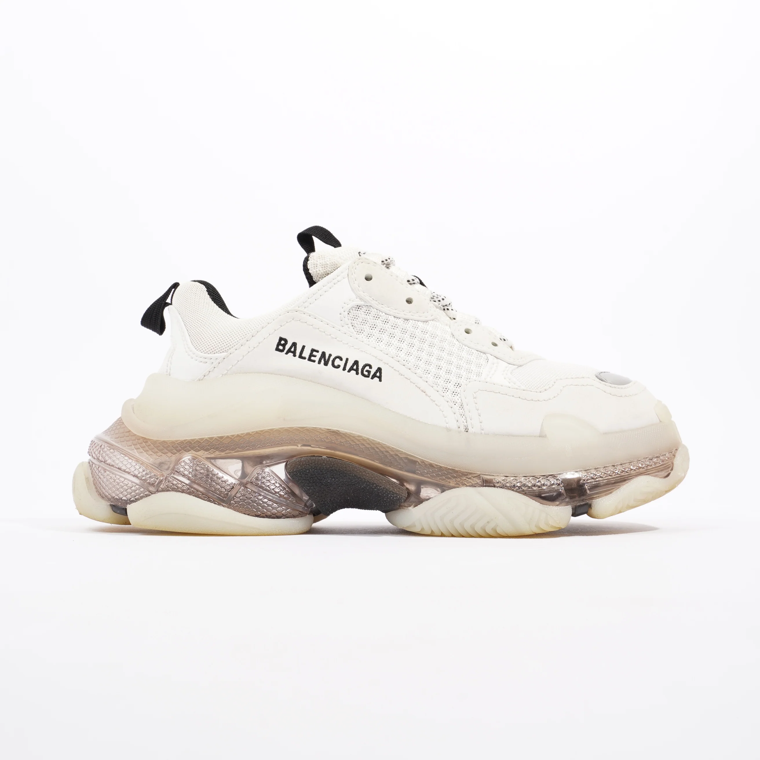 Balenciaga Triple S Clear sole White / Grey / Black Mesh EU 37 UK 4