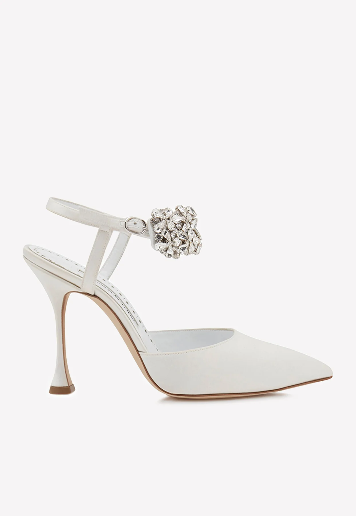 Manolo Blahnik Mabina 105 Crystal Embellished Satin Pumps