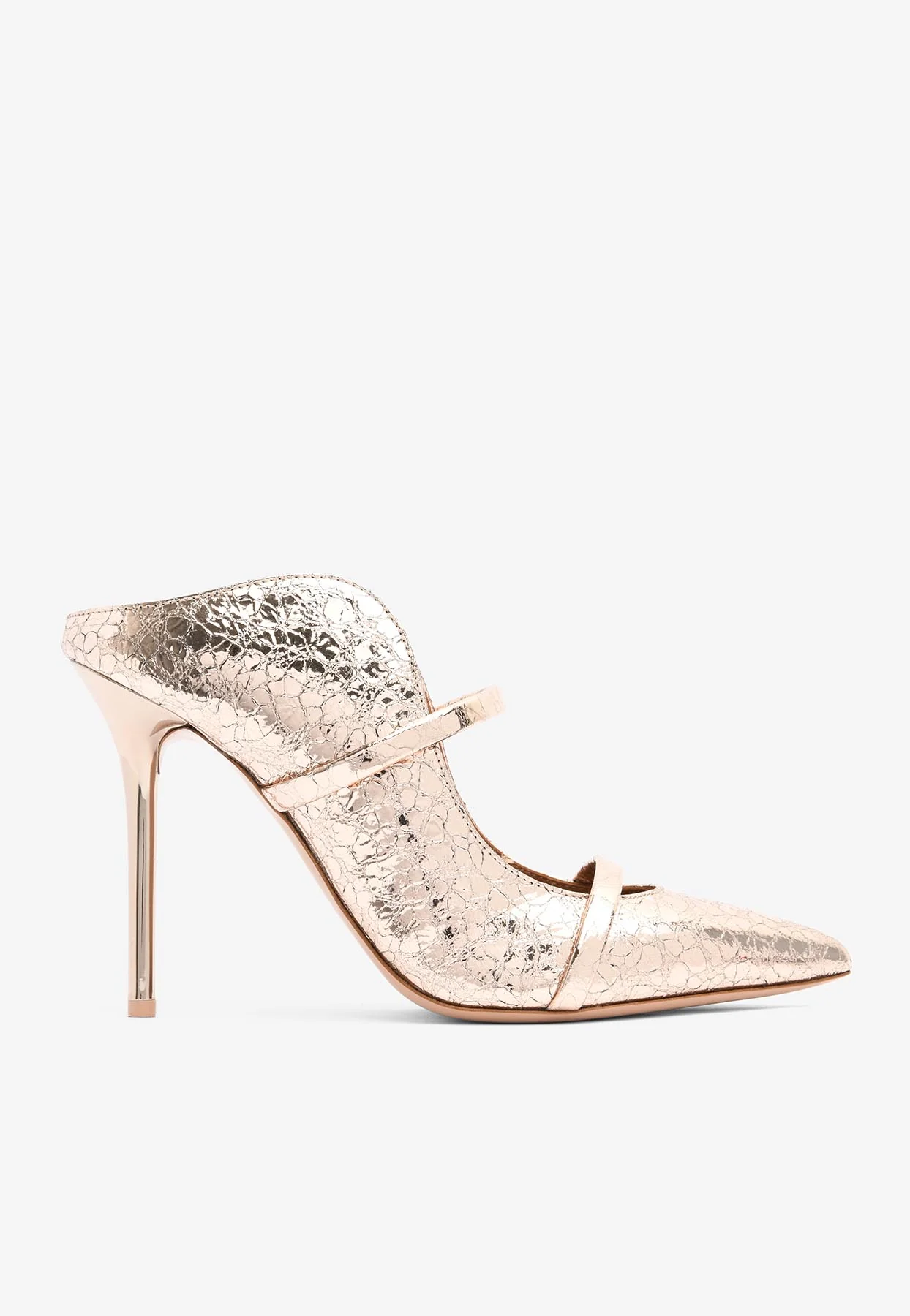 Malone Souliers Maureen 100 Metallic Leather Mules
