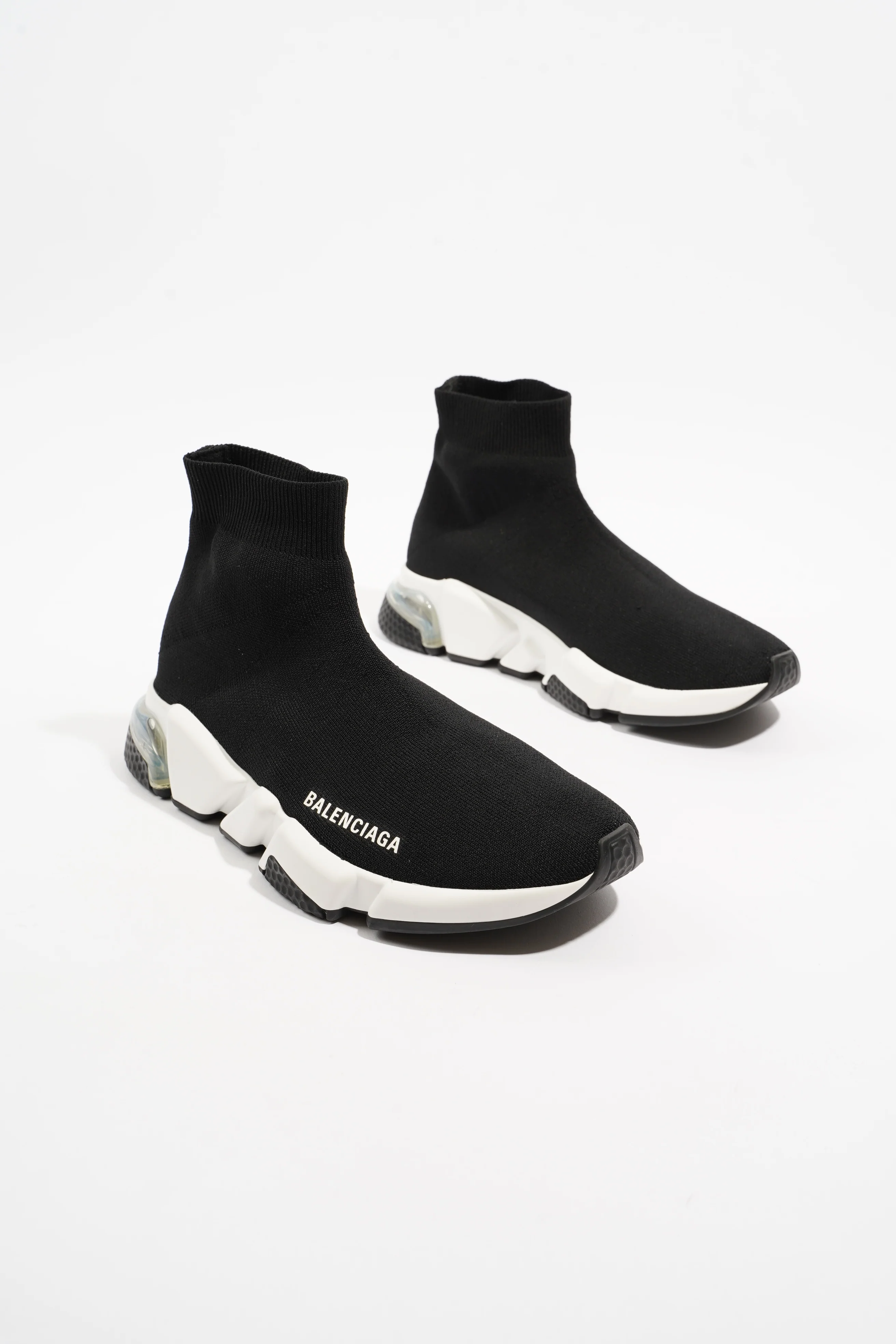 Balenciaga Speed Clear Sole Black / White Cotton EU 39 UK 6