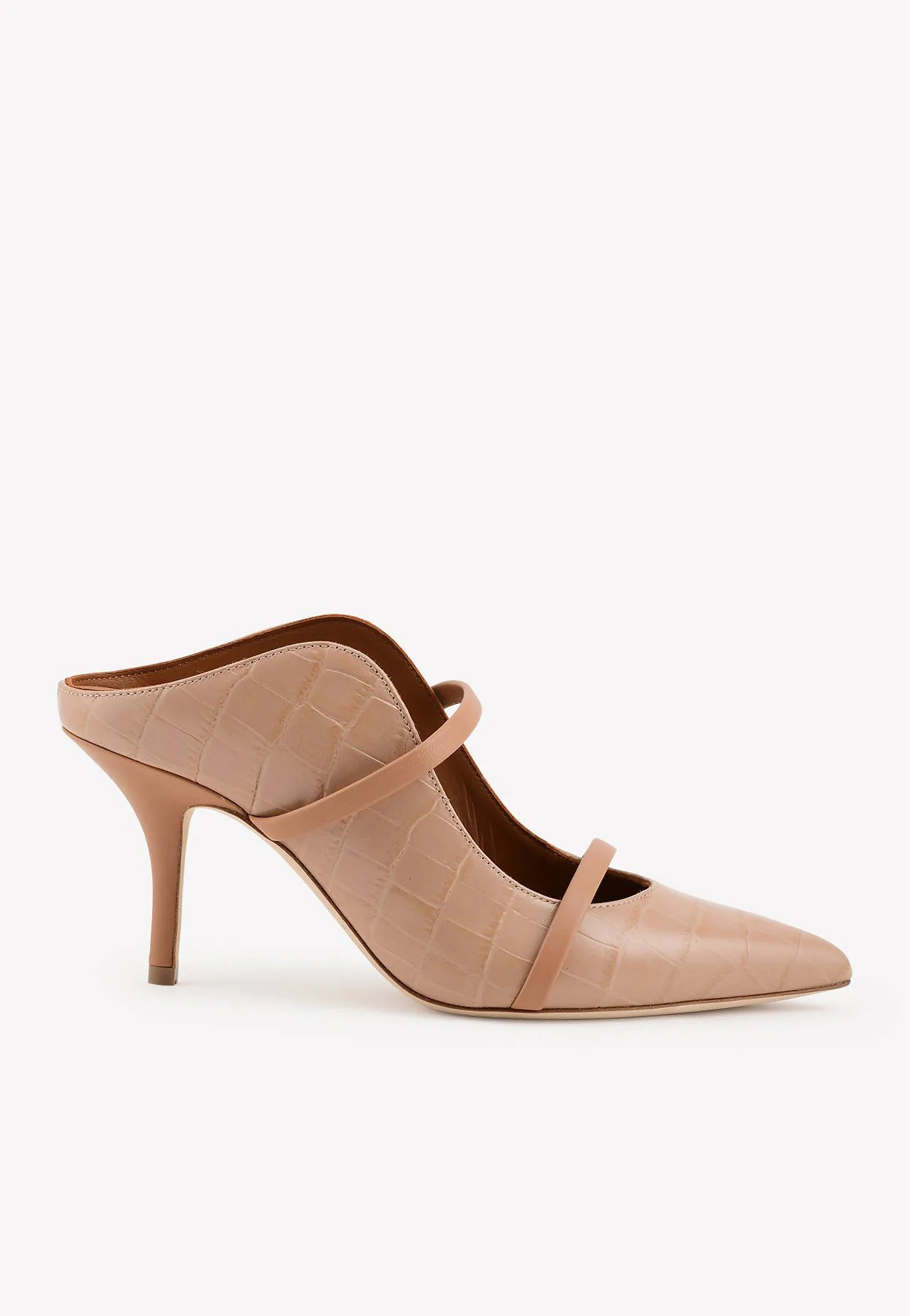 Malone Souliers Maureen 70 Croc-Print Leather Mules