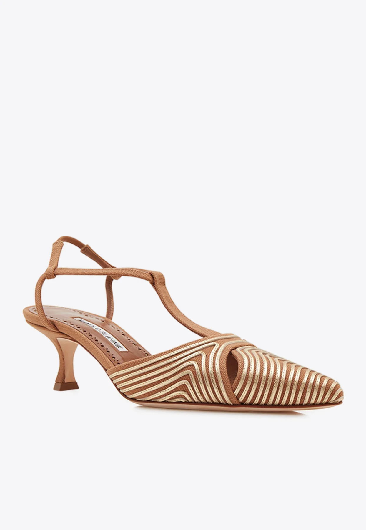 Manolo Blahnik Turgimod 50 T-bar Slingback Pumps