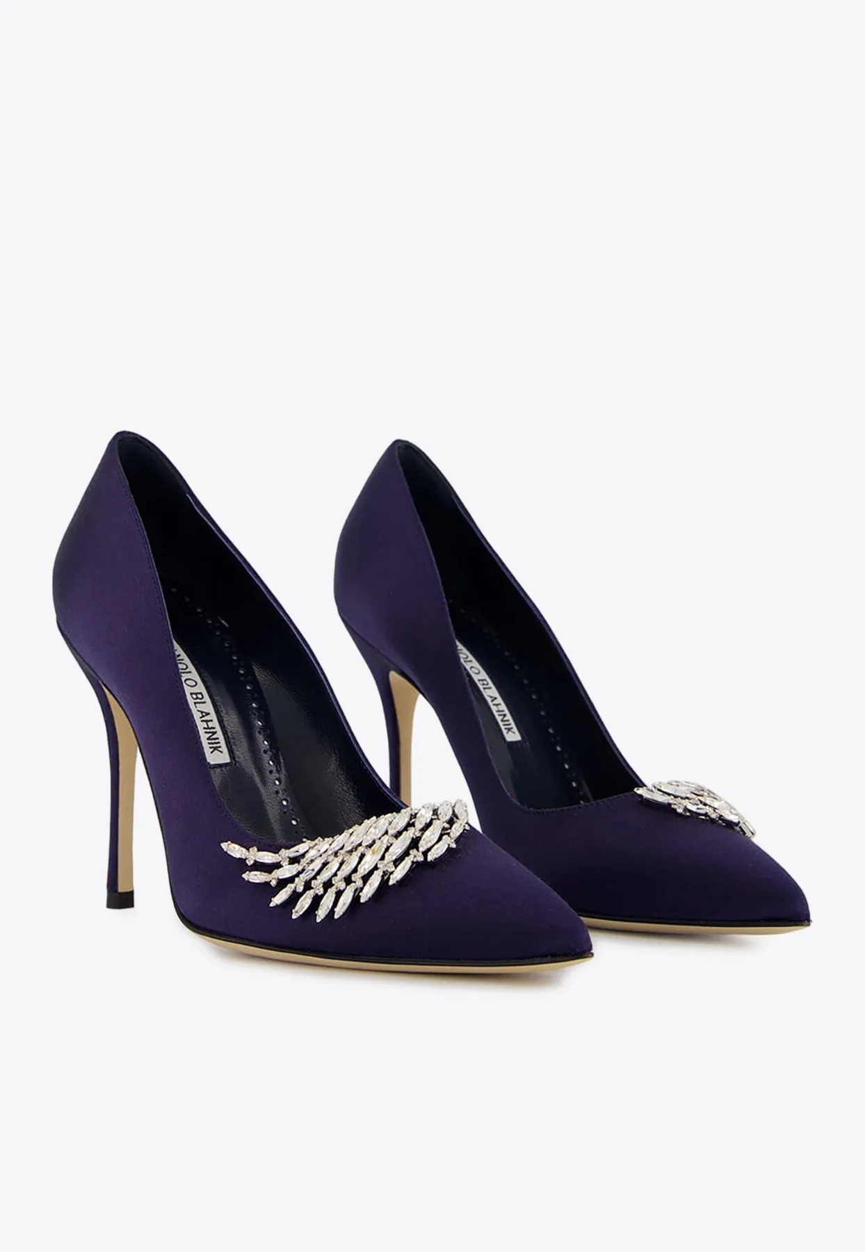 Manolo Blahnik Pluma 105 Crystal-Embellished Pumps