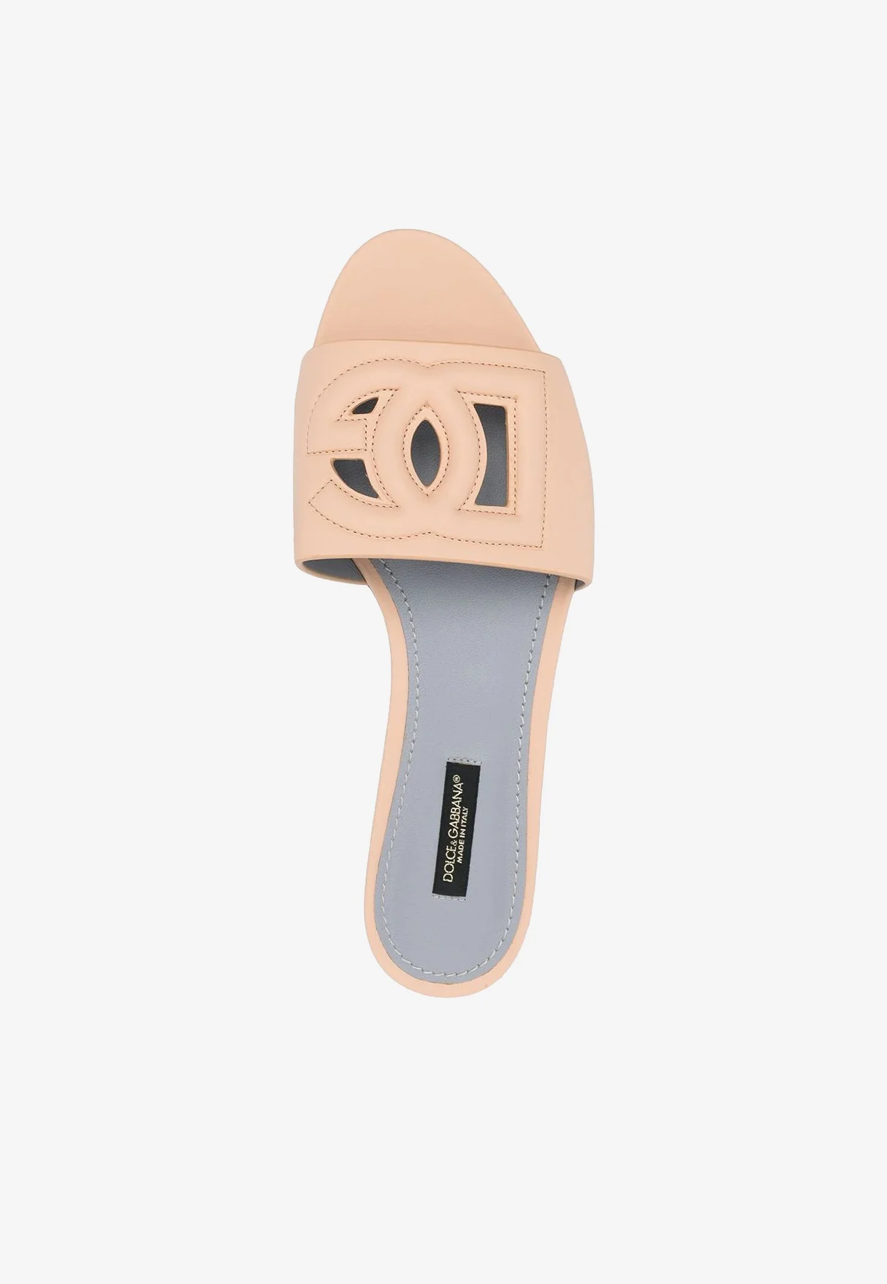 Dolce Gabbana Bianca Calfskin Flat Slides