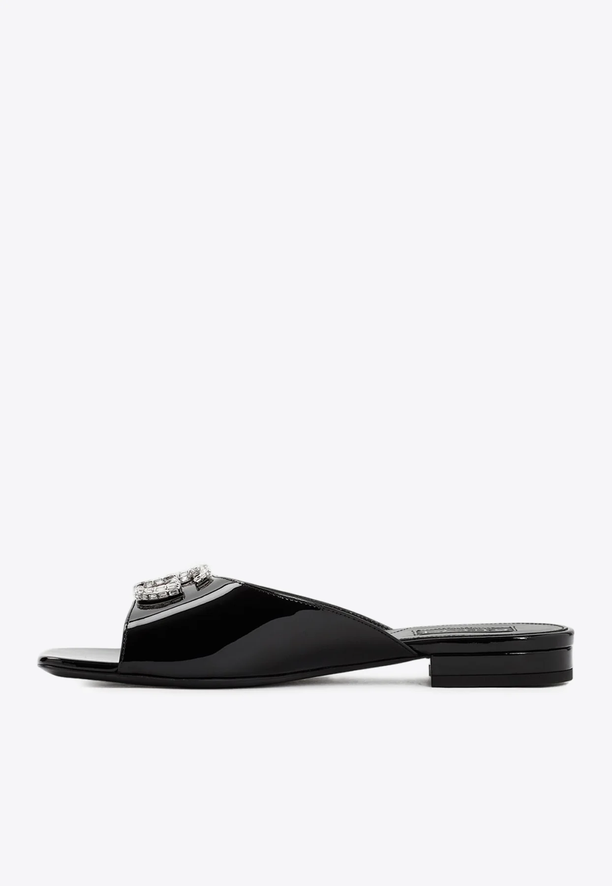 Gucci Double G Patent Leather Flat Sandals