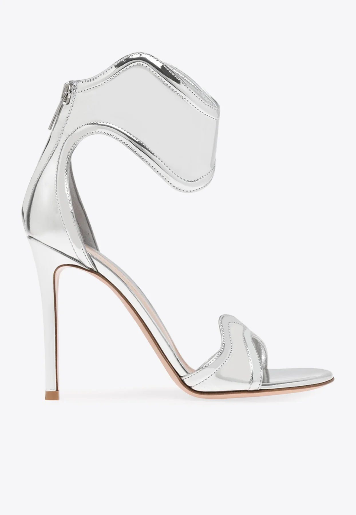 Gianvito Rossi Lucrezia 105 Metallic-Leather Sandals