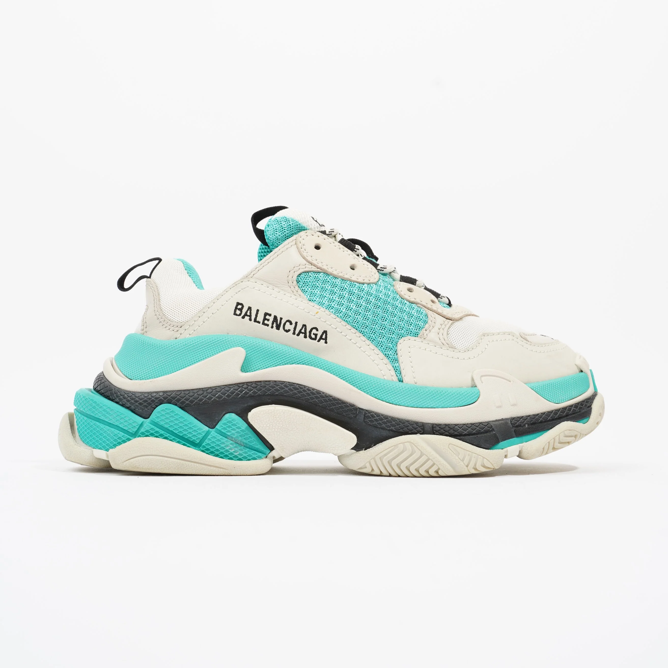 Balenciaga Triple S White / Teal / Black Mesh EU 37 UK 4