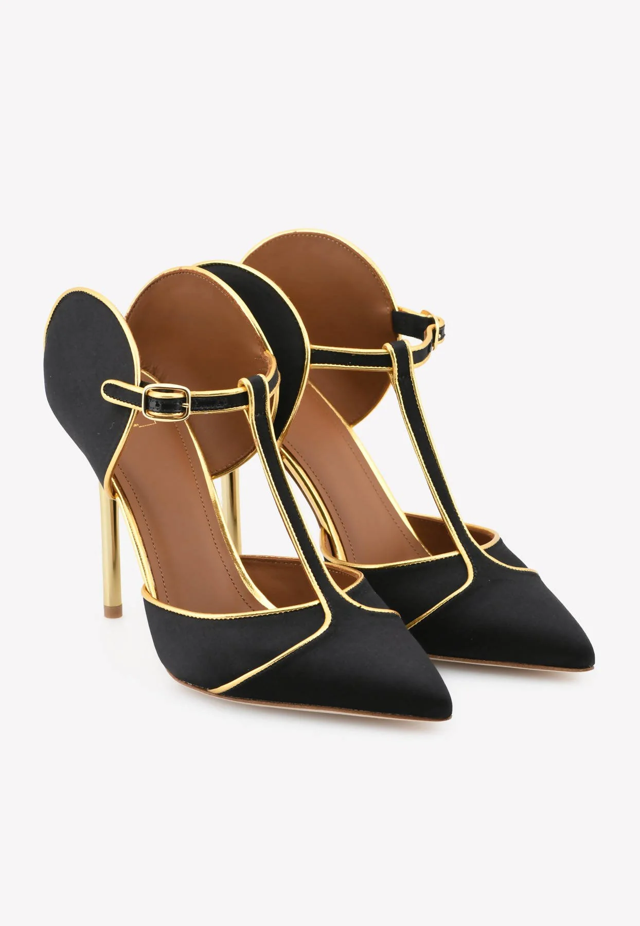 Malone Souliers Imogen 100 Satin T-Strap Mules