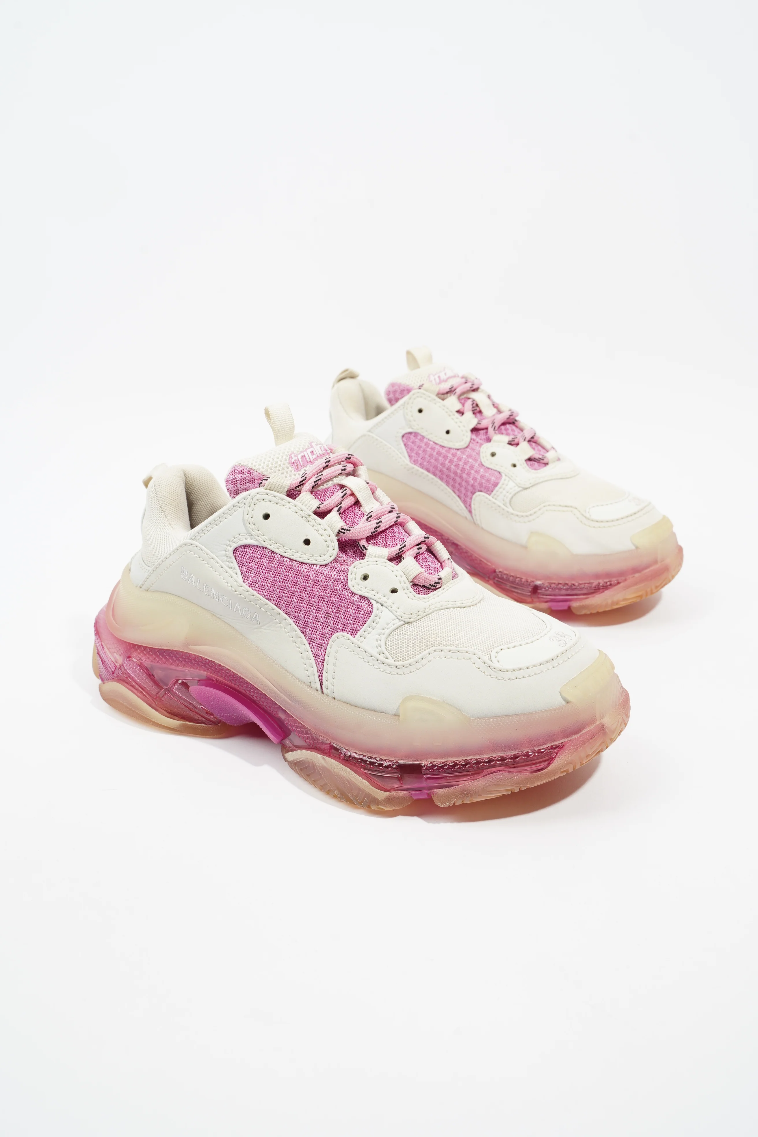 Balenciaga Triple S Clear sole White / Pink Mesh EU 38 UK 5