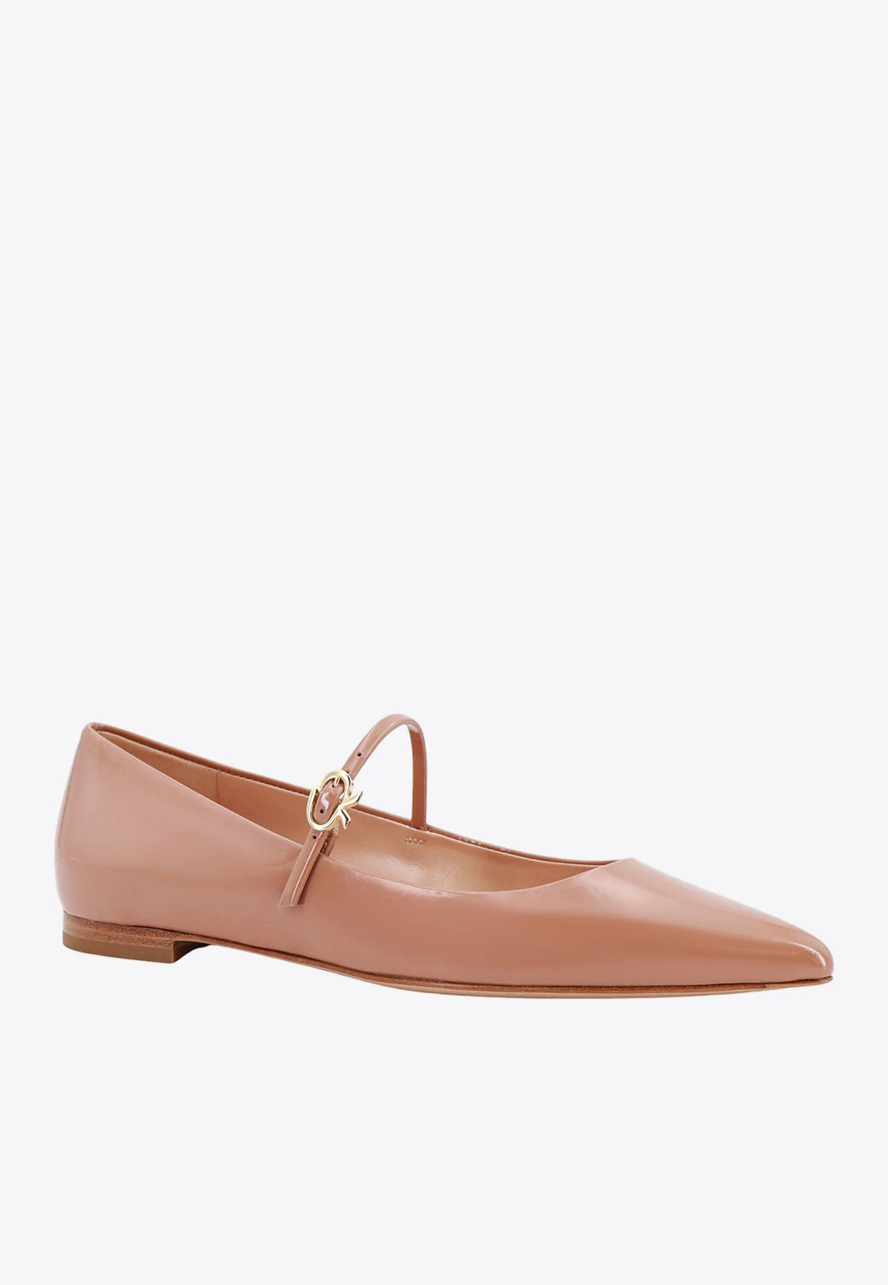 Gianvito Rossi Ribbon Jane Patent Leather Pointed Flats