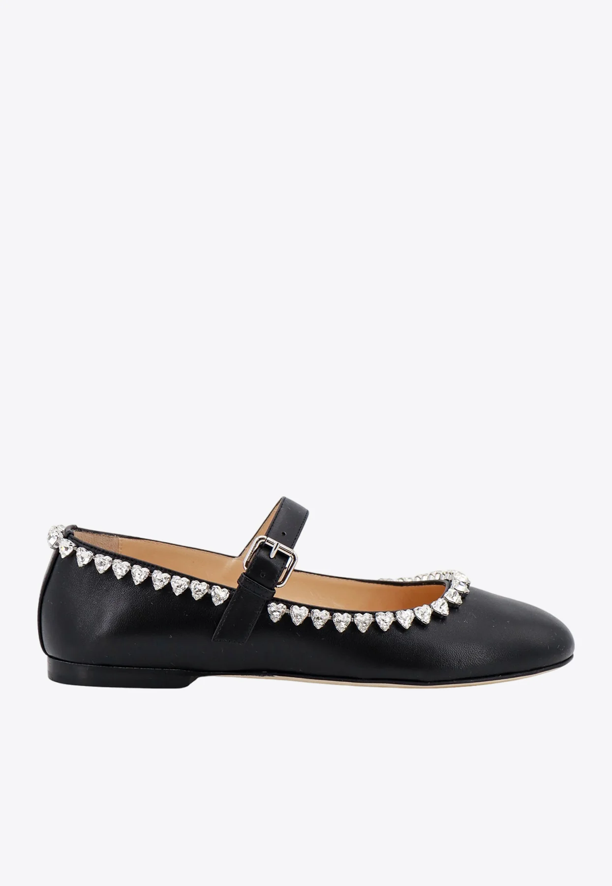 Mach and Mach Crystal-Embellished Leather Ballet Flats