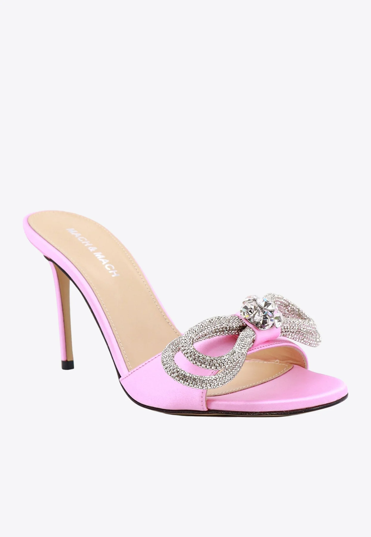 Mach and Mach 95 Double Bow Satin Mules