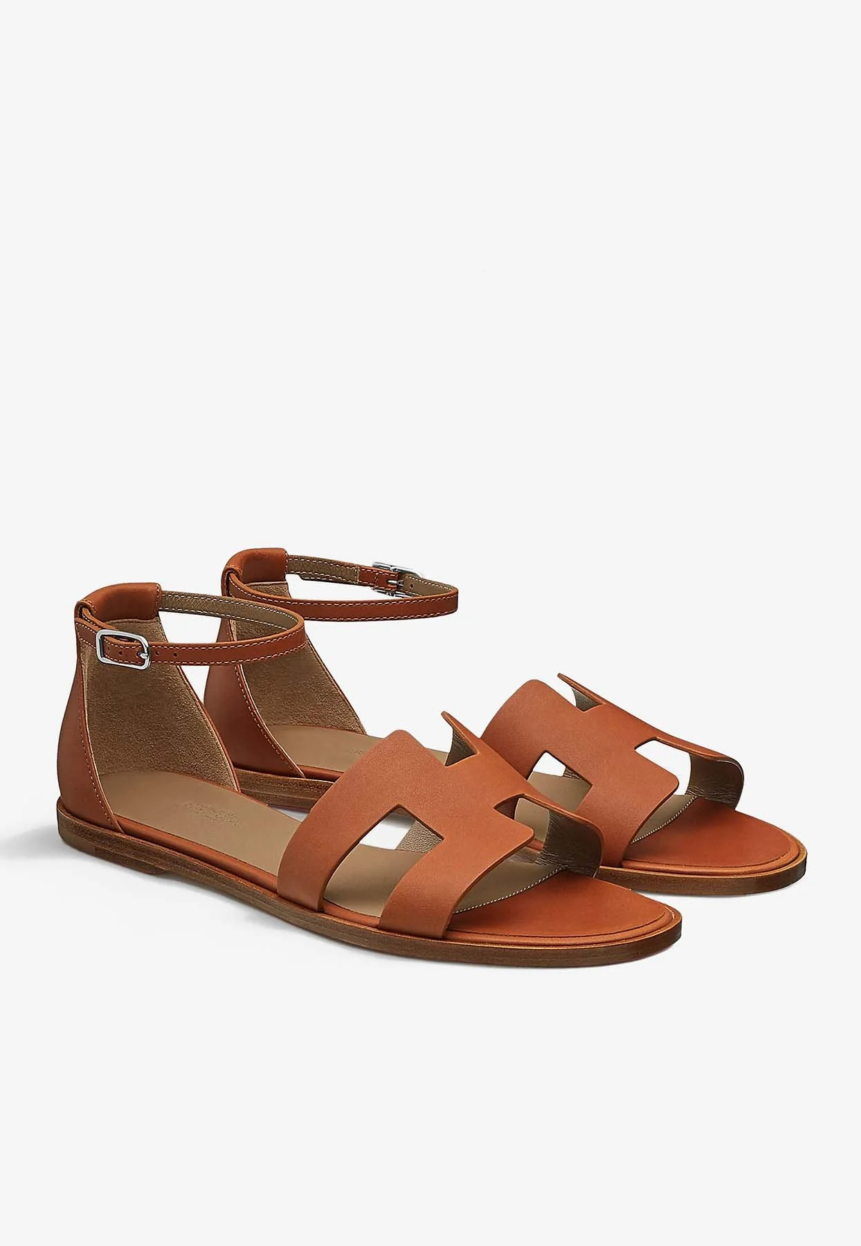 Hermes Santorini Sandals in Heritage Calfskin