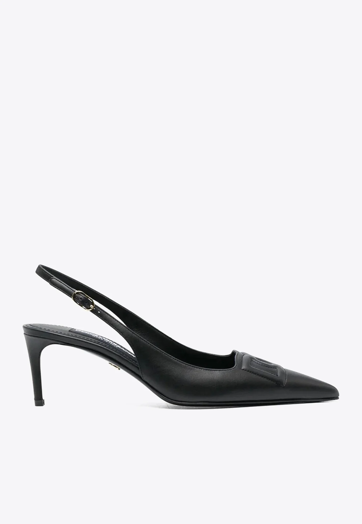 Dolce Gabbana Lolo 60 DG Logo Slingback Pumps in Calf Leather
