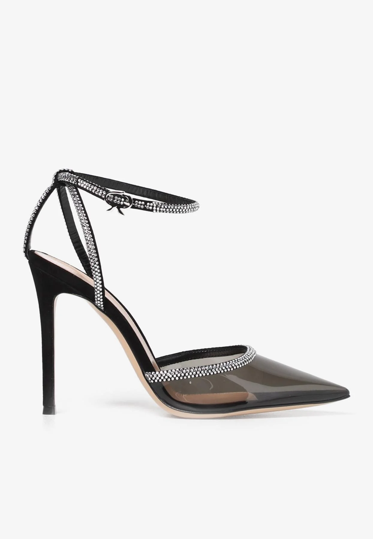 Gianvito Rossi 105 Crystal-Embellished Plexiglass Pumps