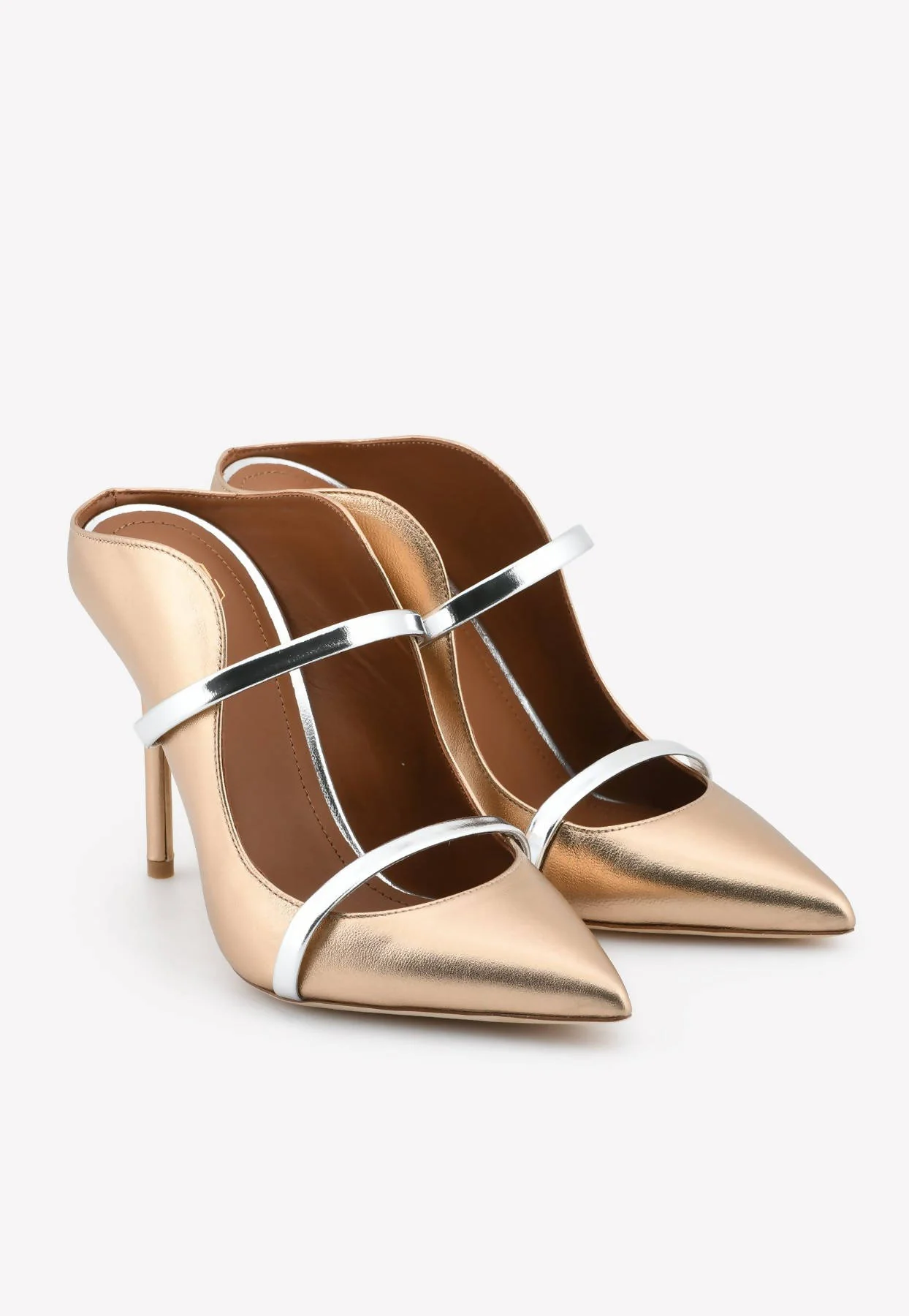 Malone Souliers Maureen 100 Mules in Metallic Leather