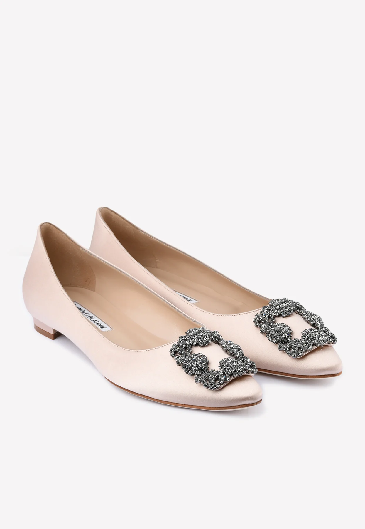 Manolo Blahnik Hangisiflat Crystal-Embellished Ballet Flats