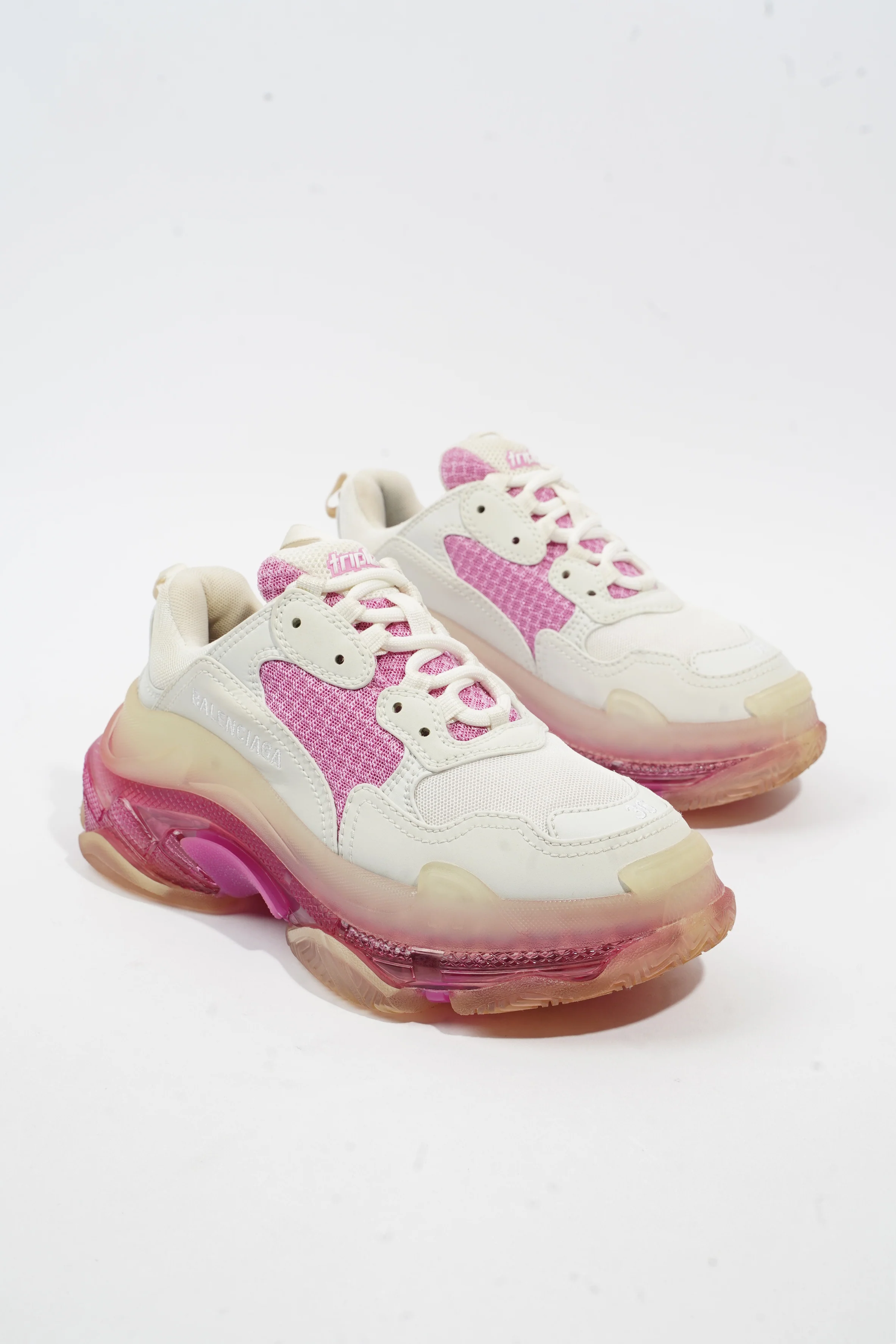 Balenciaga Triple S White / Pink Clear Sole Mesh EU 36 UK 3