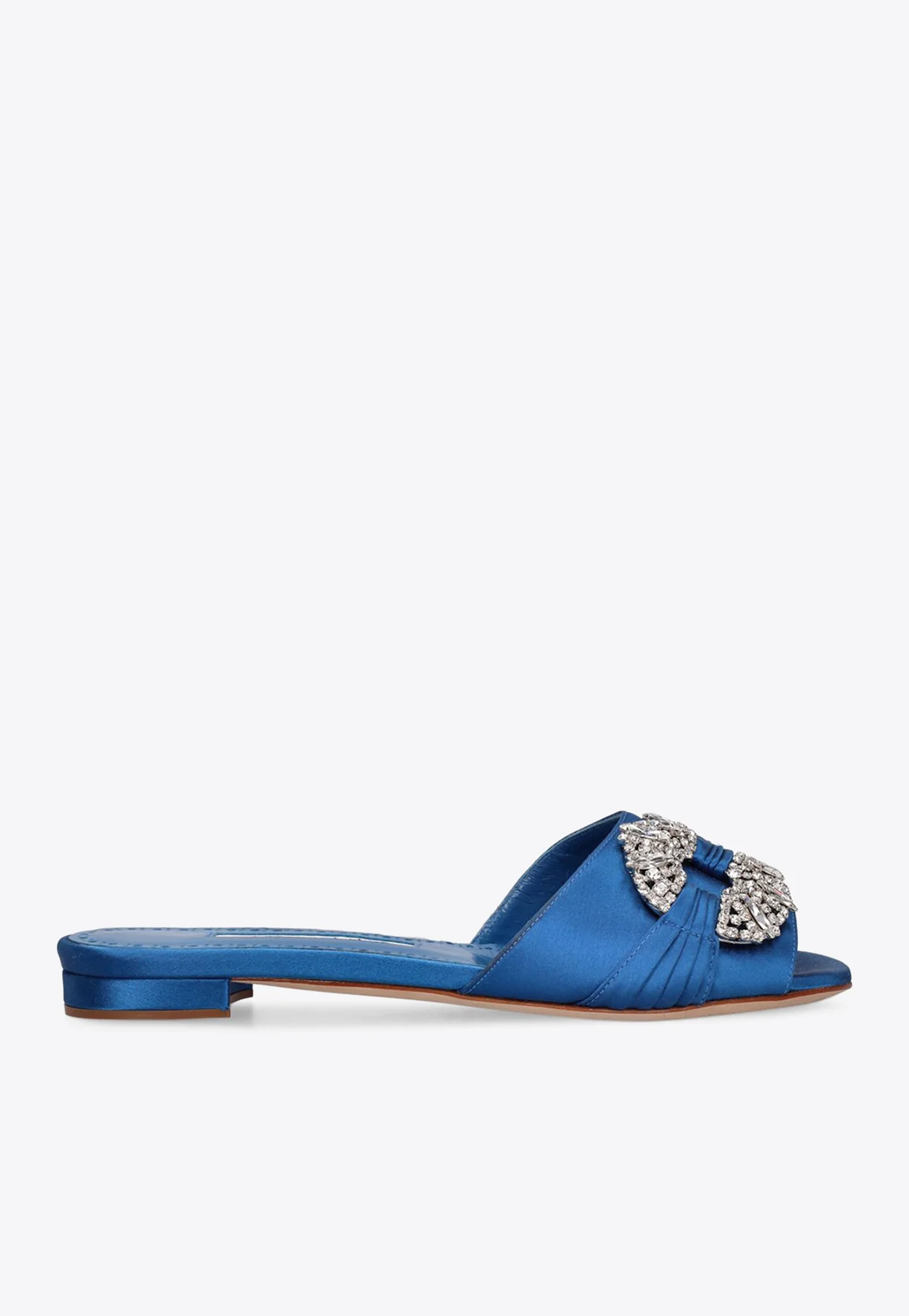 Manolo Blahnik Pralina Crystal-Embellished Satin Sandals