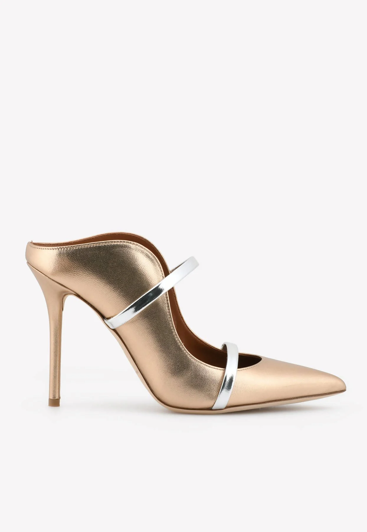 Malone Souliers Maureen 100 Mules in Metallic Leather