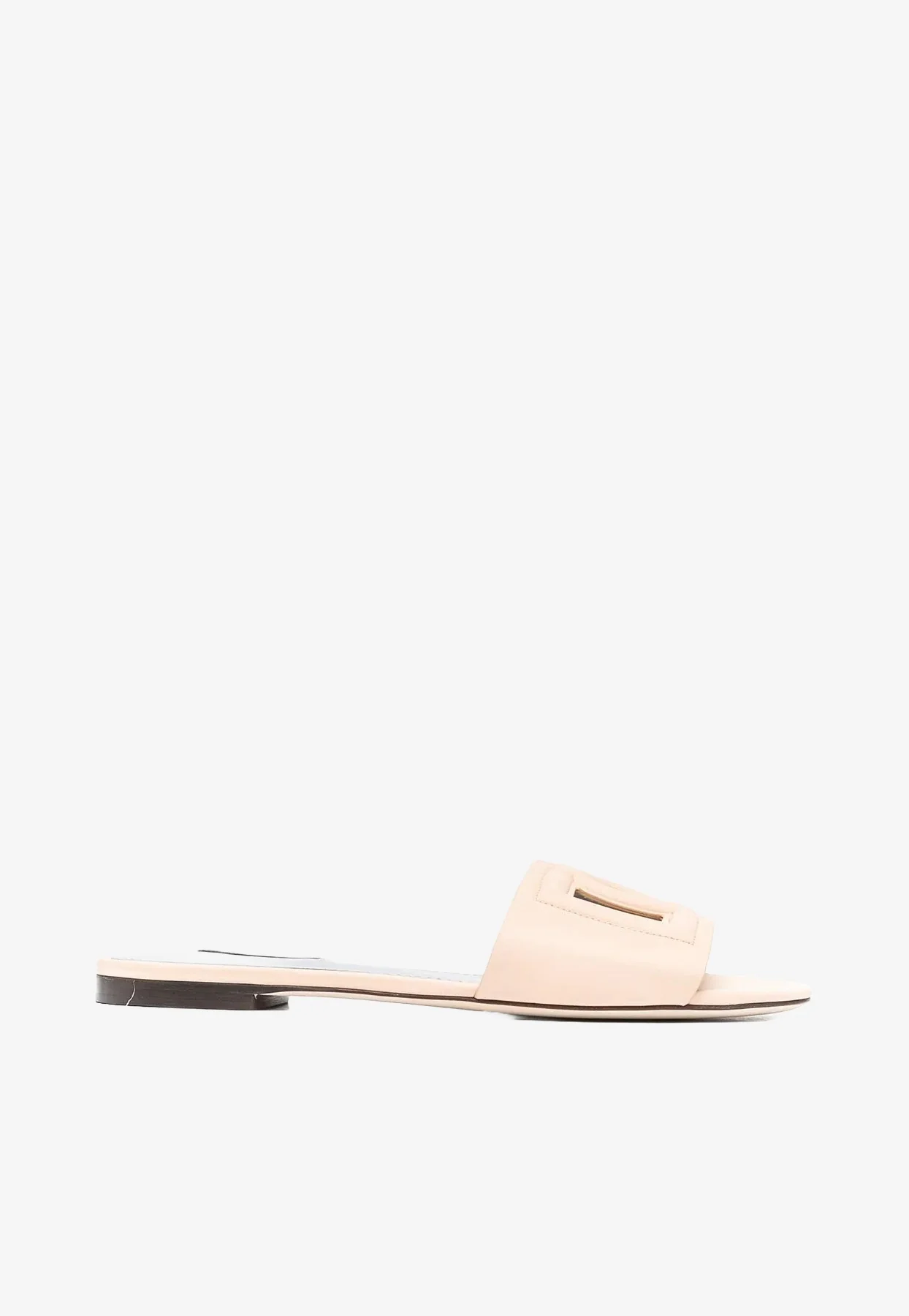 Dolce Gabbana Bianca Calfskin Flat Slides