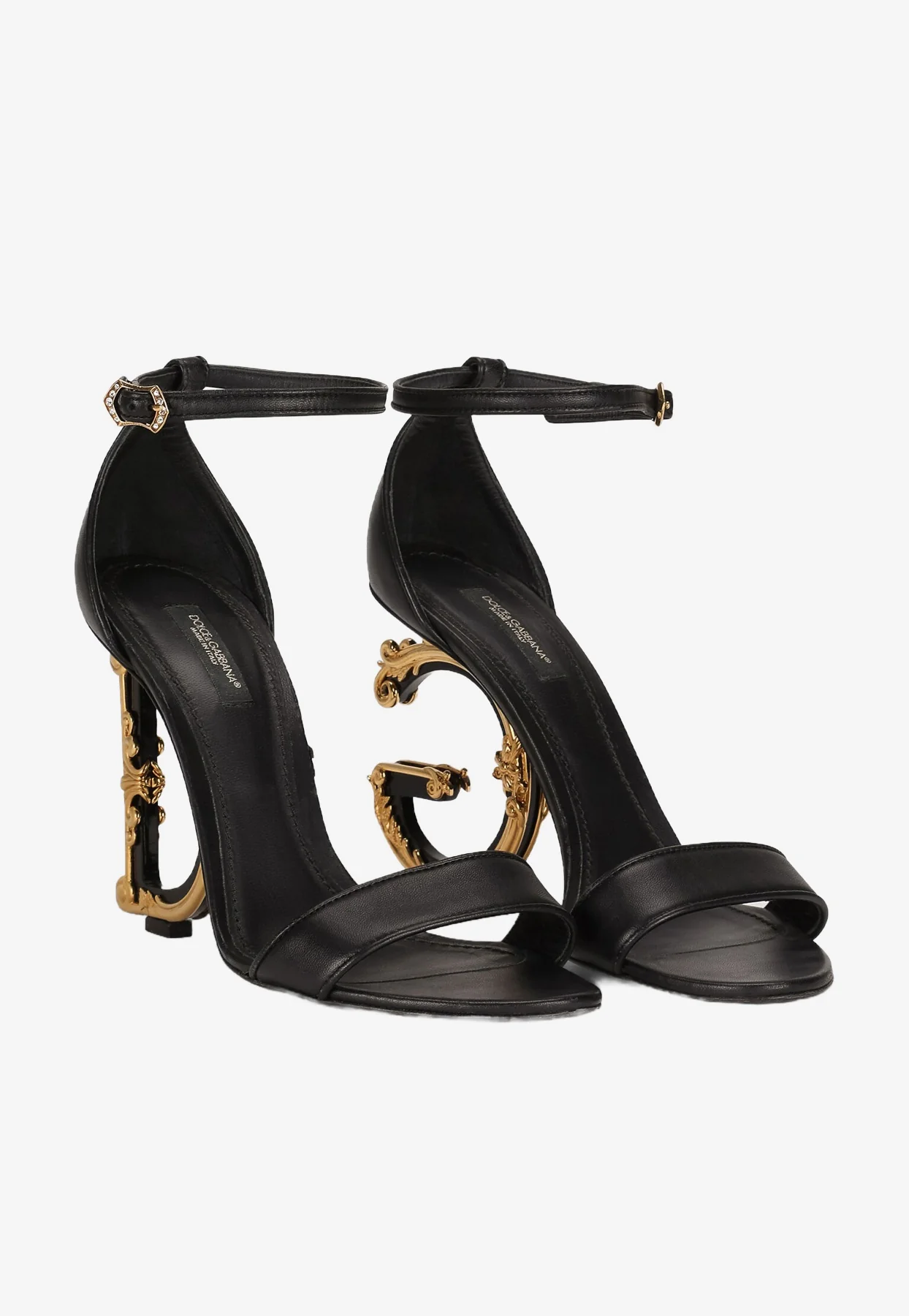 Dolce Gabbana Keira 105 Baroque Heel Nappa Leather Sandals