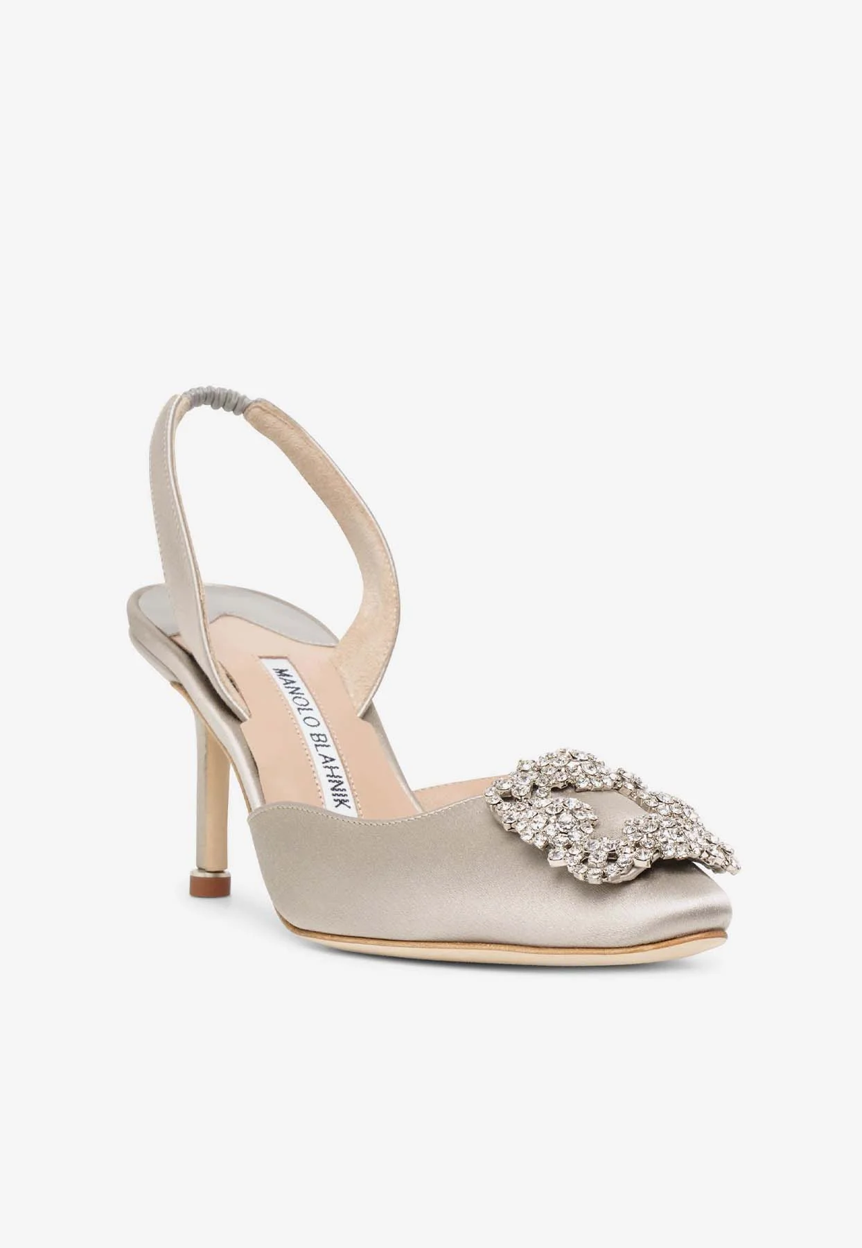Manolo Blahnik Hangisi 70 Satin Slingback Pumps