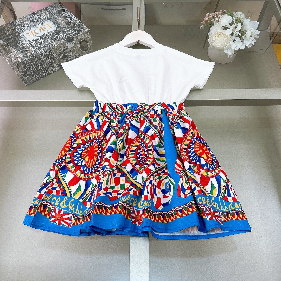 D&G spring and summer girls skirt suit Kids Children Clothing