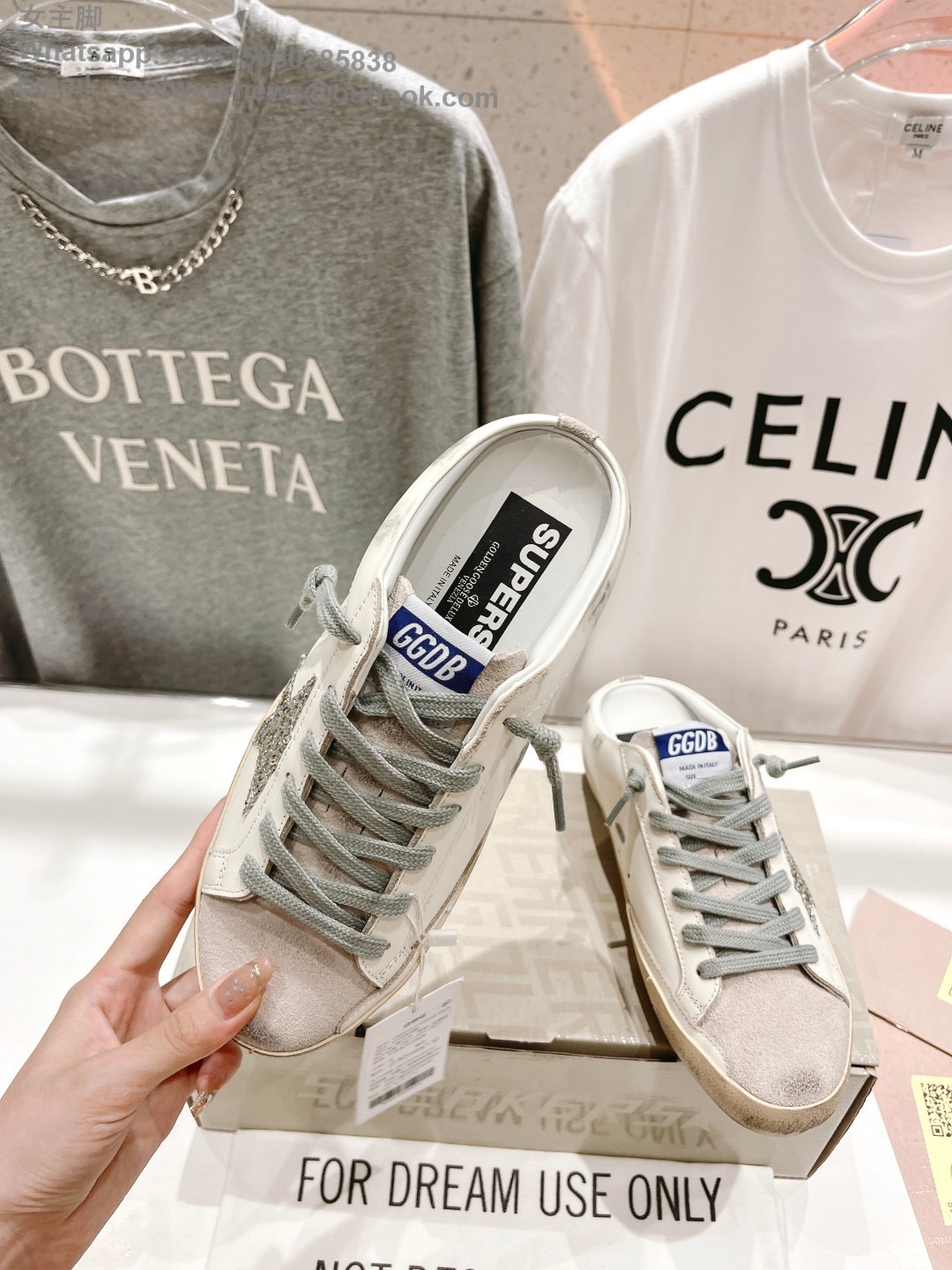 GOLDEN GOOSE Super-Star low-top Sneakers Lace-up GGDB Women Men Shoes Slip-on sabot Slipper glitter star