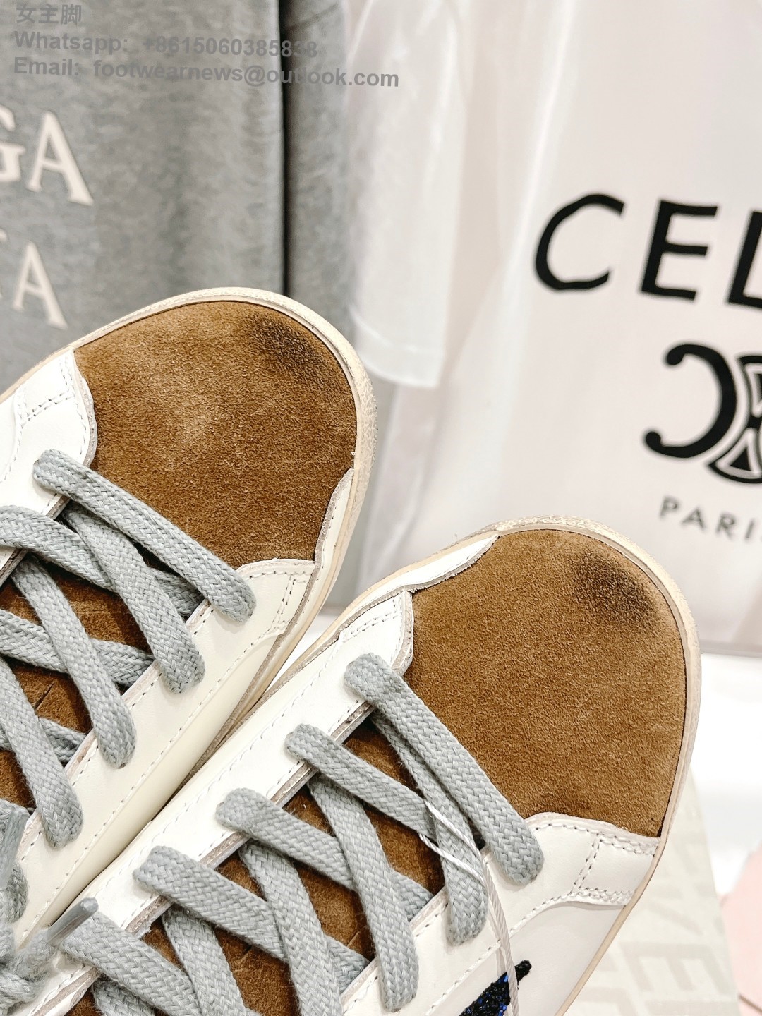 GOLDEN GOOSE Super-Star low-top Sneakers Lace-up GGDB Women Men Shoes Slip-on sabot Slipper glitter