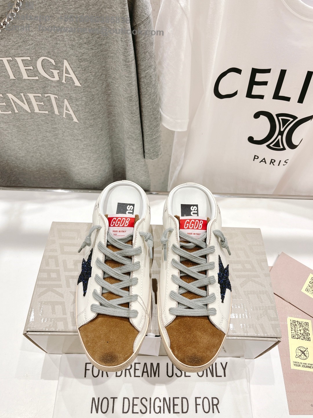 GOLDEN GOOSE Super-Star low-top Sneakers Lace-up GGDB Women Men Shoes Slip-on sabot Slipper glitter