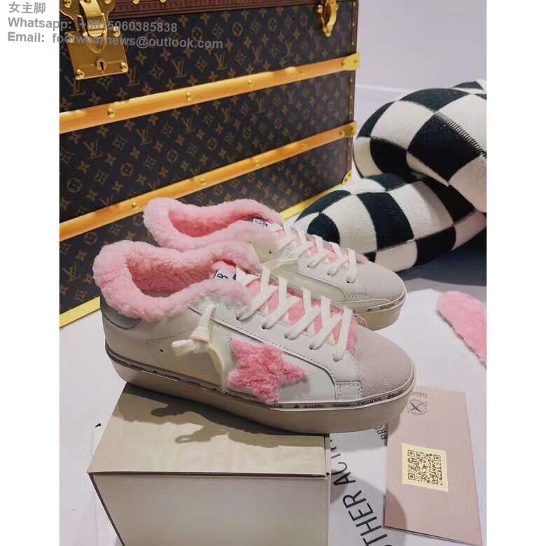 Golden Goose GGDB Fur pink star Sneakers Women Men Shoes