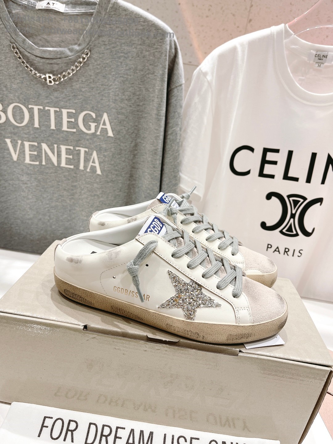 GOLDEN GOOSE Super-Star low-top Sneakers Lace-up GGDB Women Men Shoes Slip-on sabot Slipper glitter star