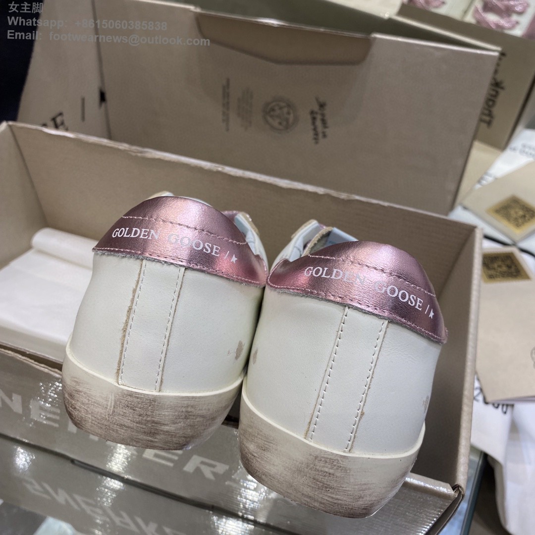 GOLDEN GOOSE Super-Star low-top Sneakers Lace-up GGDB Women Men Shoes pink glitter star