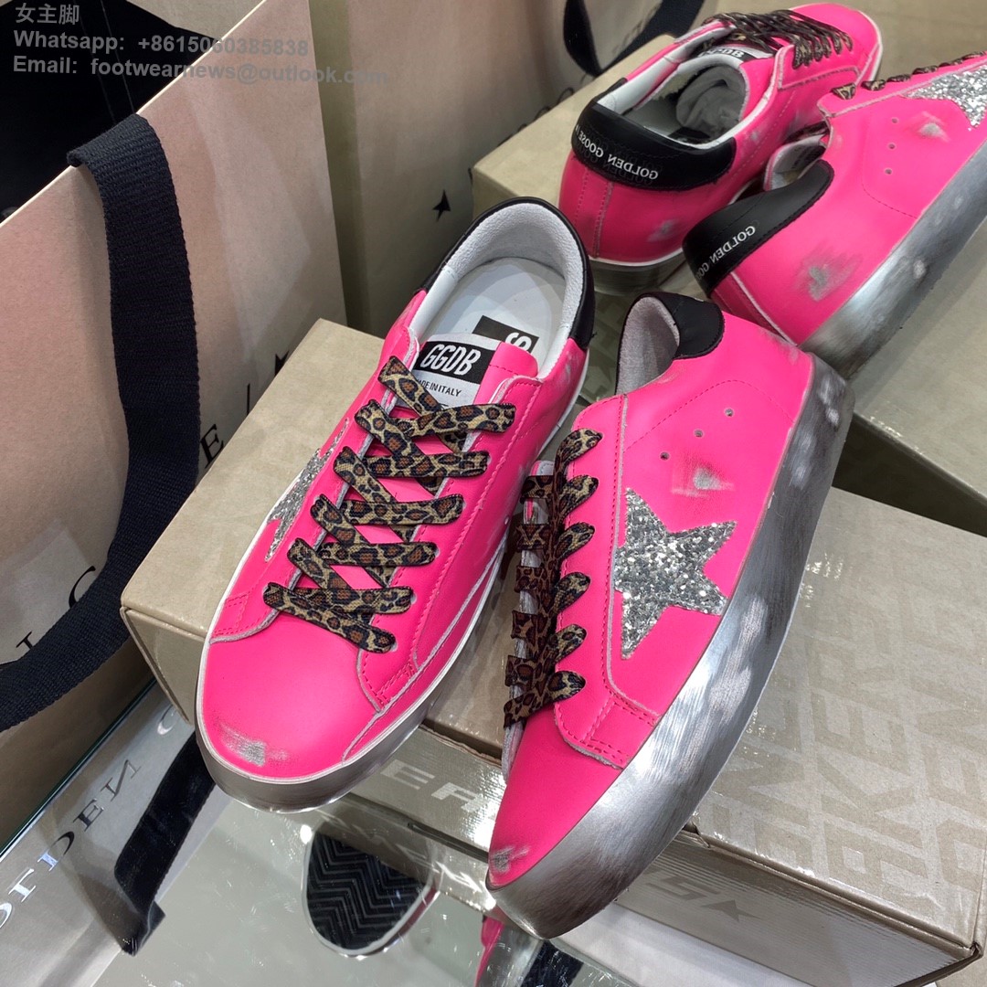 Golden Goose GGDB pink leather Sneakers Women Men Shoes