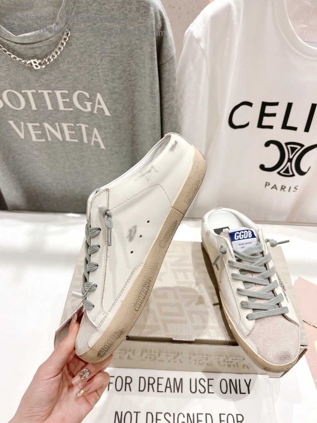 GOLDEN GOOSE Super-Star low-top Sneakers Lace-up GGDB Women Men Shoes Slip-on sabot Slipper glitter star