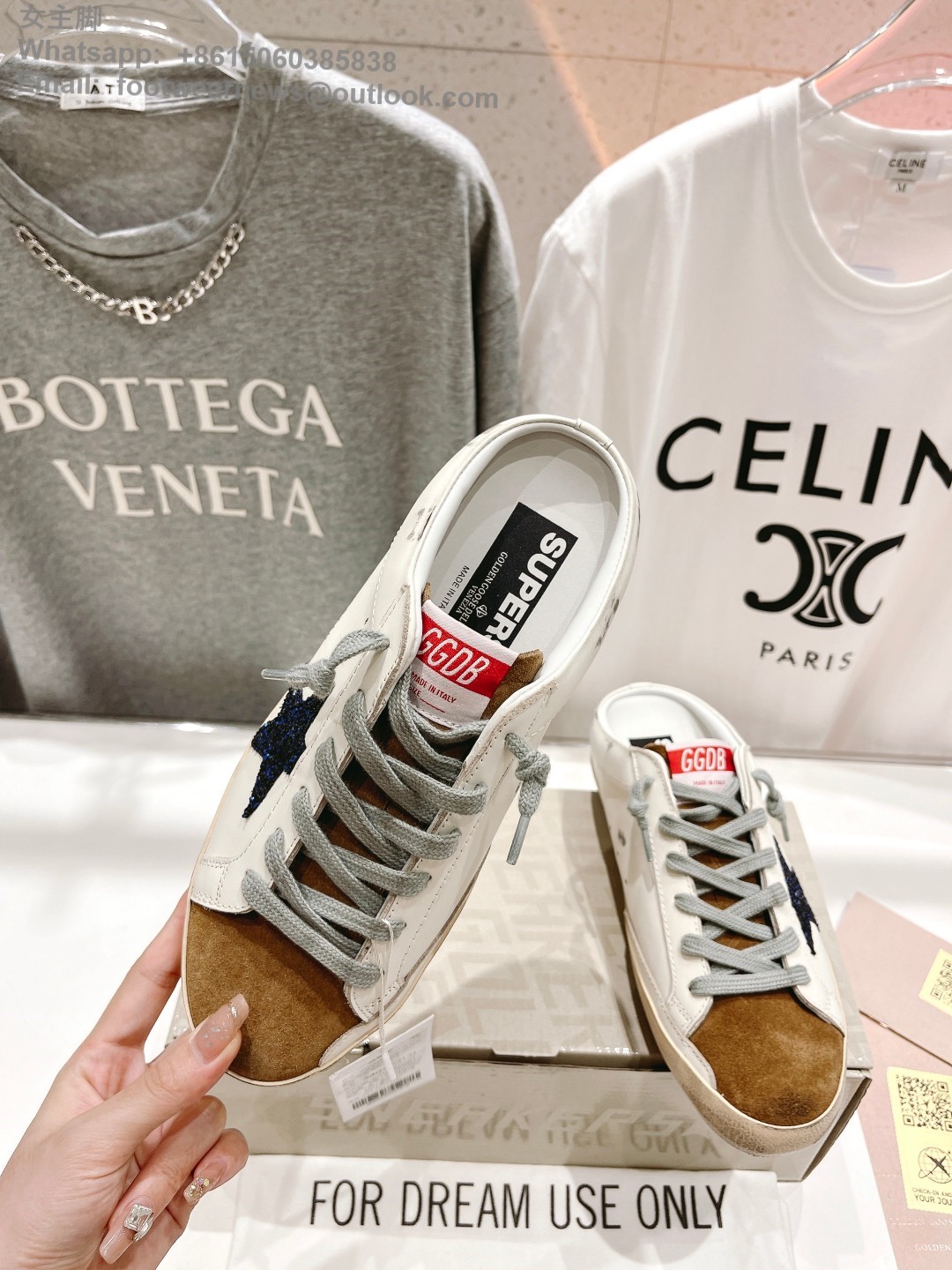 GOLDEN GOOSE Super-Star low-top Sneakers Lace-up GGDB Women Men Shoes Slip-on sabot Slipper glitter