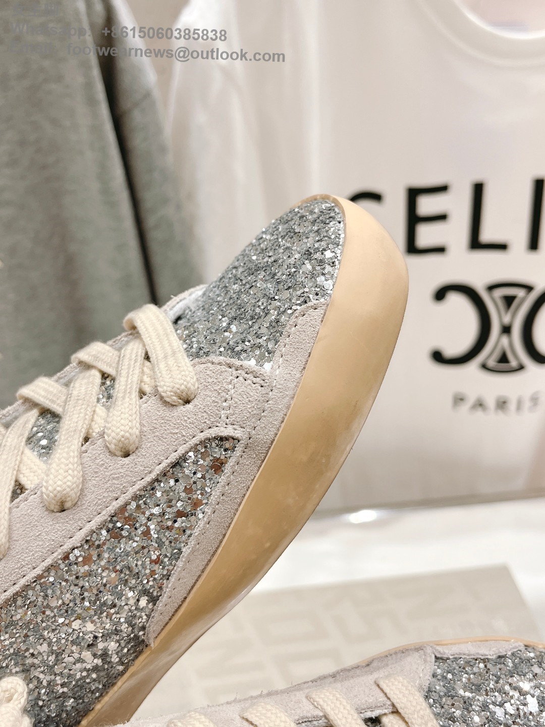 GOLDEN GOOSE Super-Star low-top Sneakers Lace-up GGDB Women Men Shoes Slip-on sabot Slipper glitter