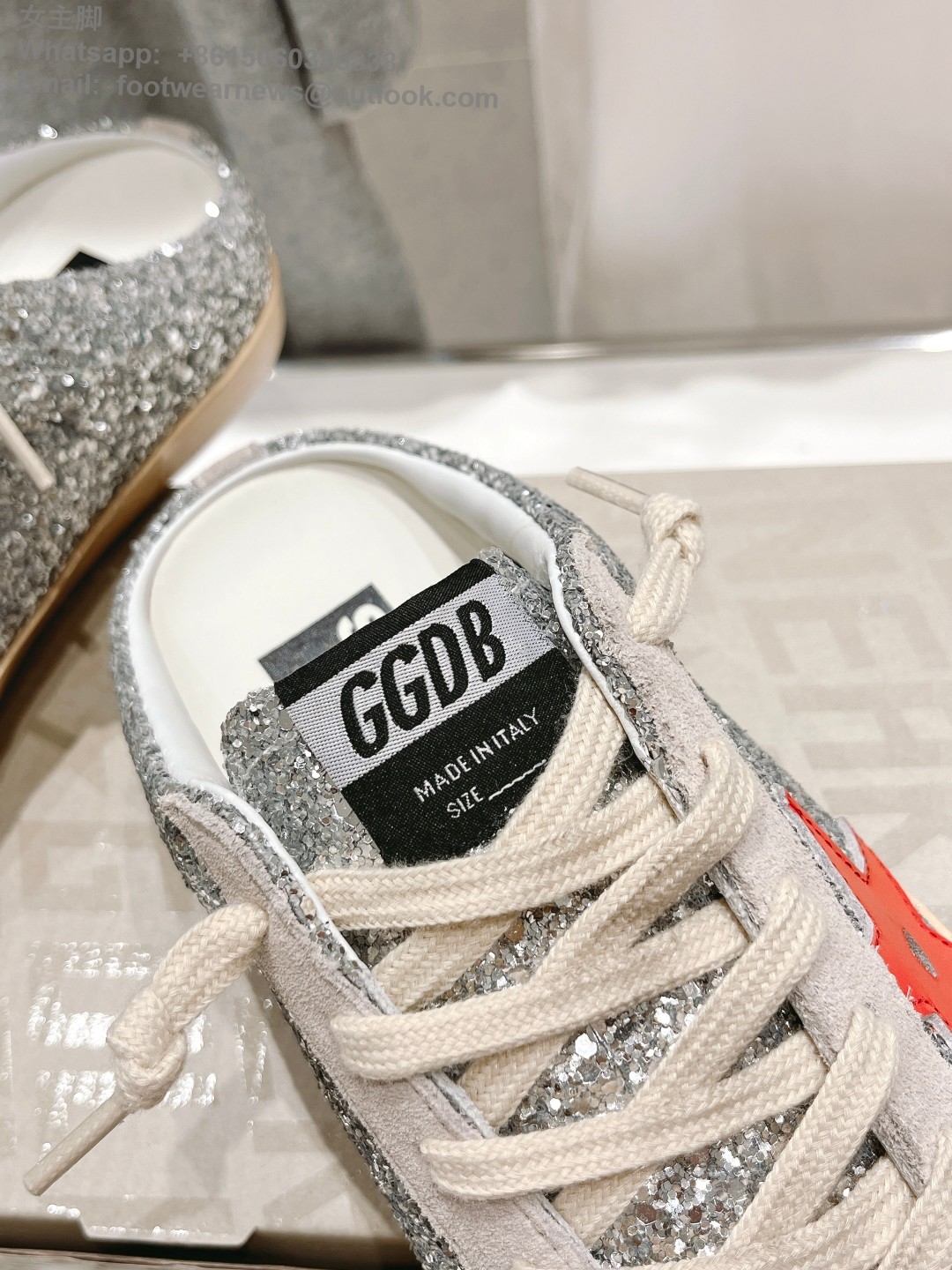 GOLDEN GOOSE Super-Star low-top Sneakers Lace-up GGDB Women Men Shoes Slip-on sabot Slipper glitter