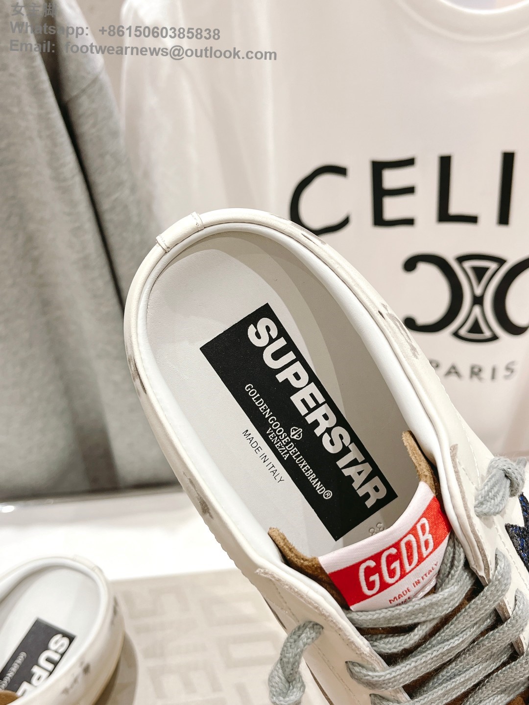 GOLDEN GOOSE Super-Star low-top Sneakers Lace-up GGDB Women Men Shoes Slip-on sabot Slipper glitter